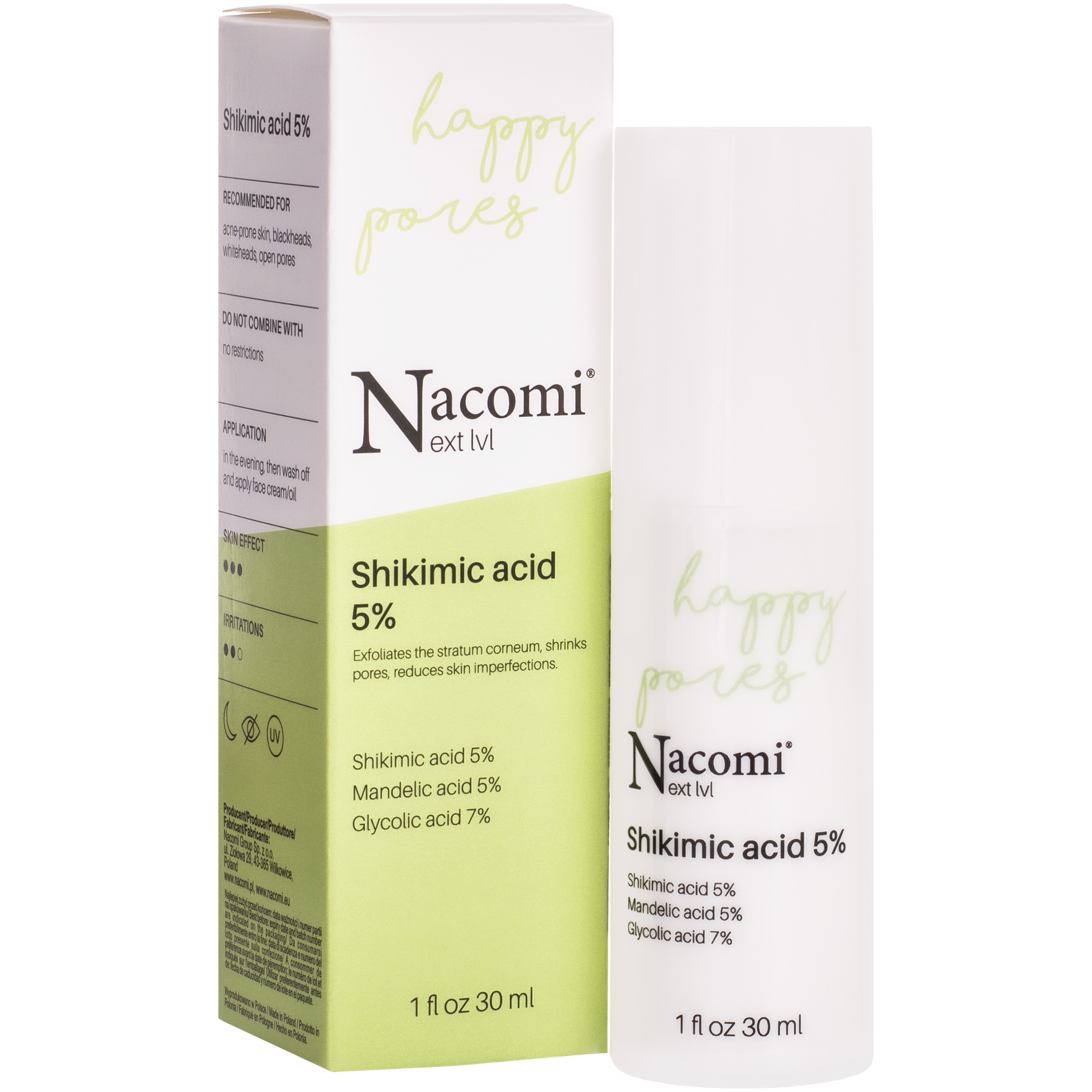 Image of Nacomi Next Level Shikimic acid 5% – serum normalizujące do twarzy z kwasem szikimowym, 30 ml