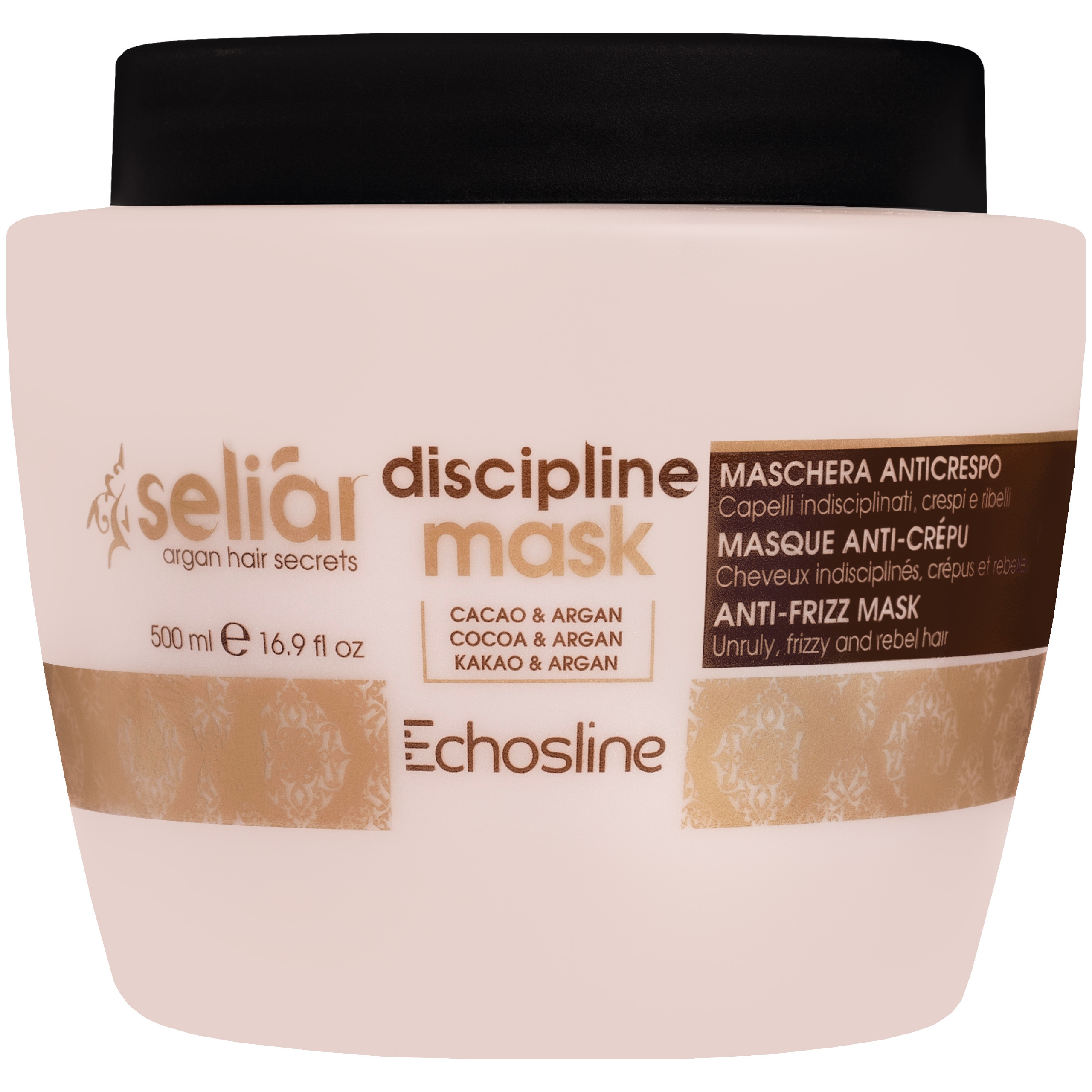 Image of Echosline Seliar Discipline Maska dyscyplinująca do włosów puszących się i niesfornych, 500ml