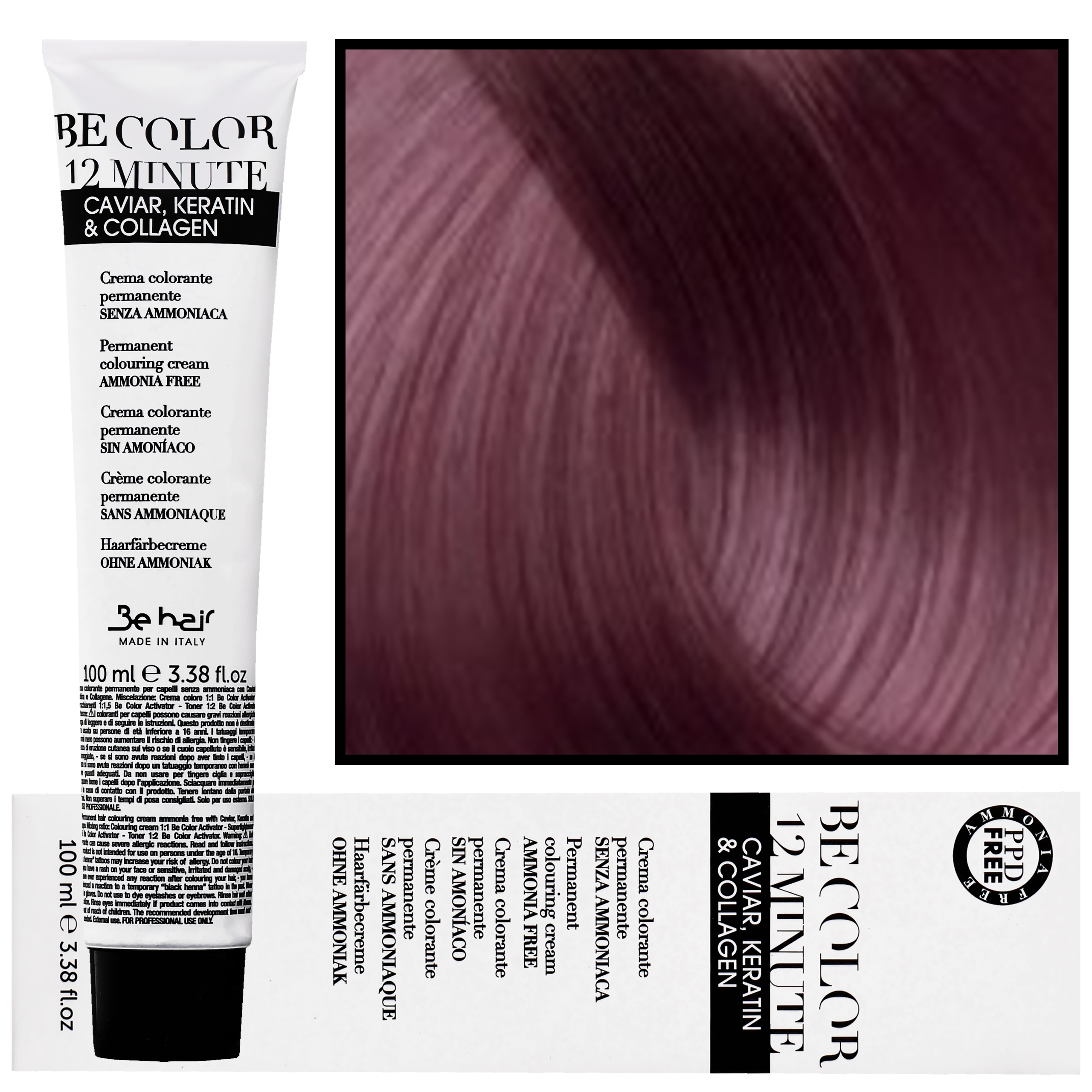 Image of Be Hair Be Color 12 minute - farba do włosów bez amoniaku, 100ml 5,6 | Jasny Kasztanowy Czerwony