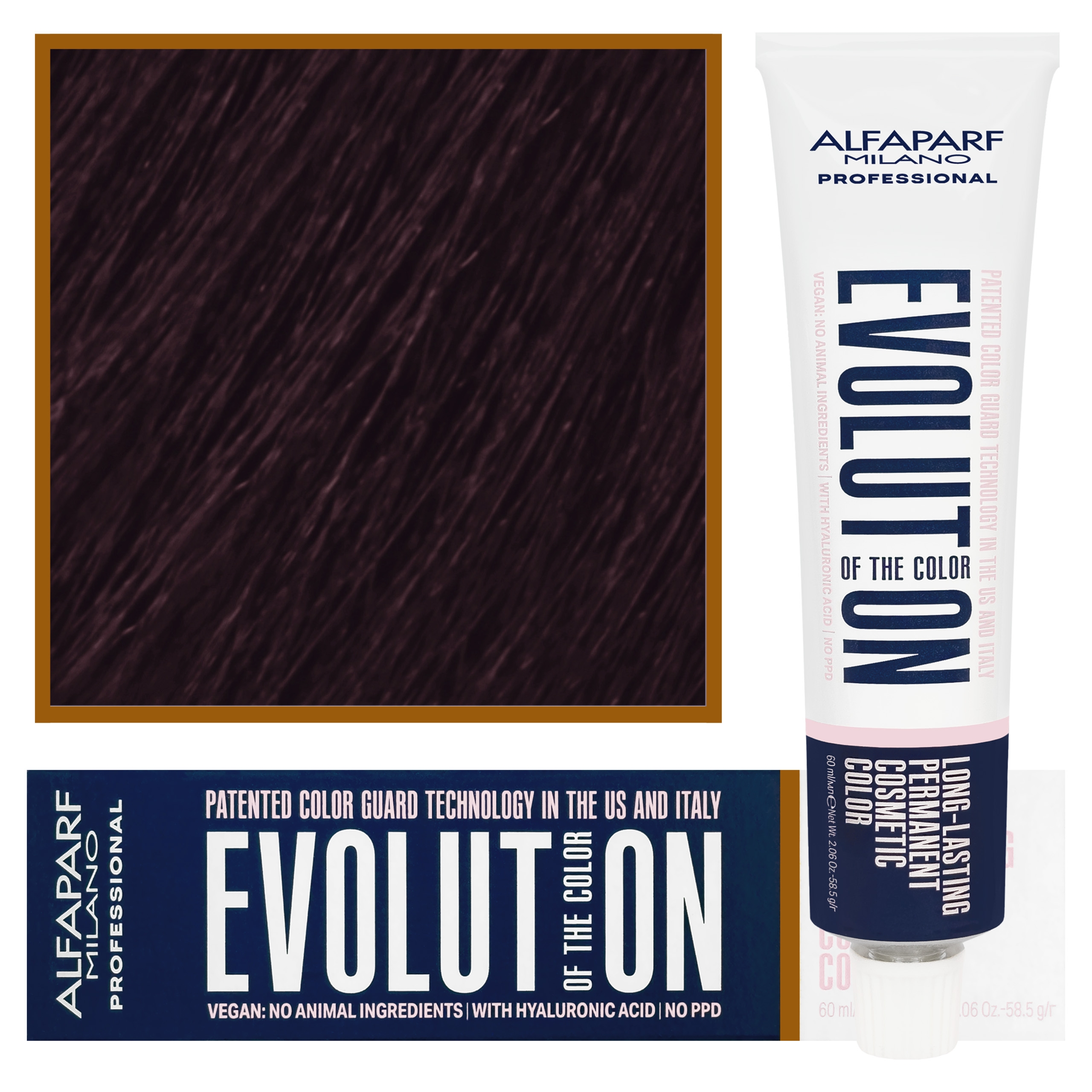 Alfaparf Evolution – wegańska farba do koloryzacji włosów, 60ml 4.52 | Średni Brąz Mahoniowo Fioletowy