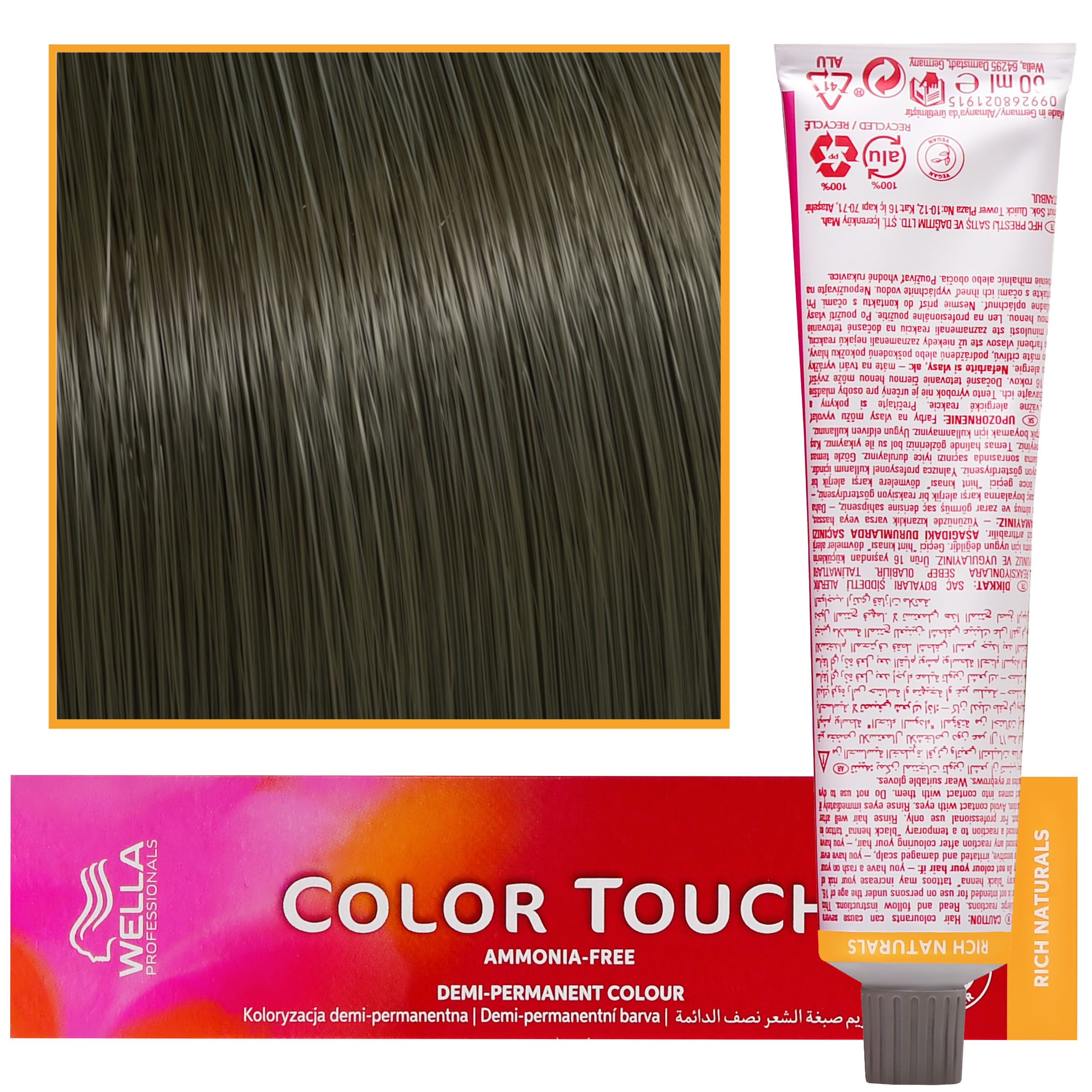 Image of WELLA COLOR TOUCH profesjonalna farba do włosów 60 ml 5/1 Jasny Brąz Popielaty