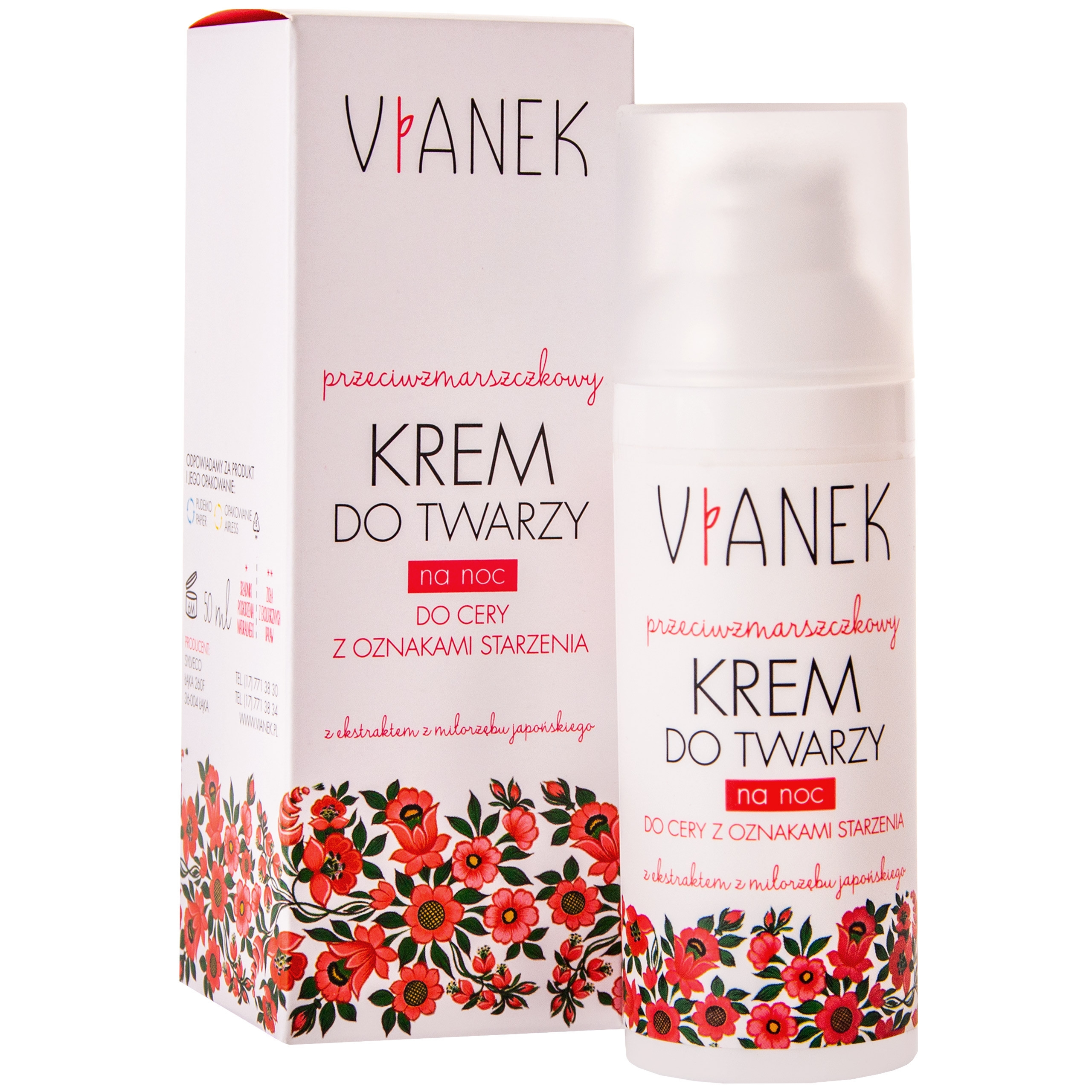 Image of Vianek Przeciwzmarszczkowy krem do twarzy na noc 50 ml