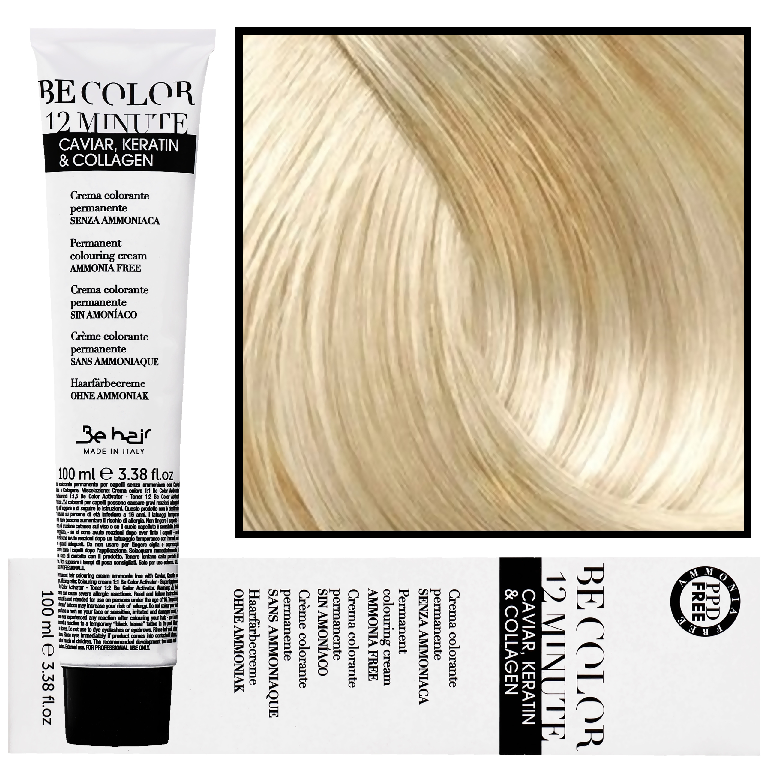 Image of Be Hair Be Color 12 minute - farba do włosów bez amoniaku, 100ml 10,0 | Bardzo Jasny Blond Extra
