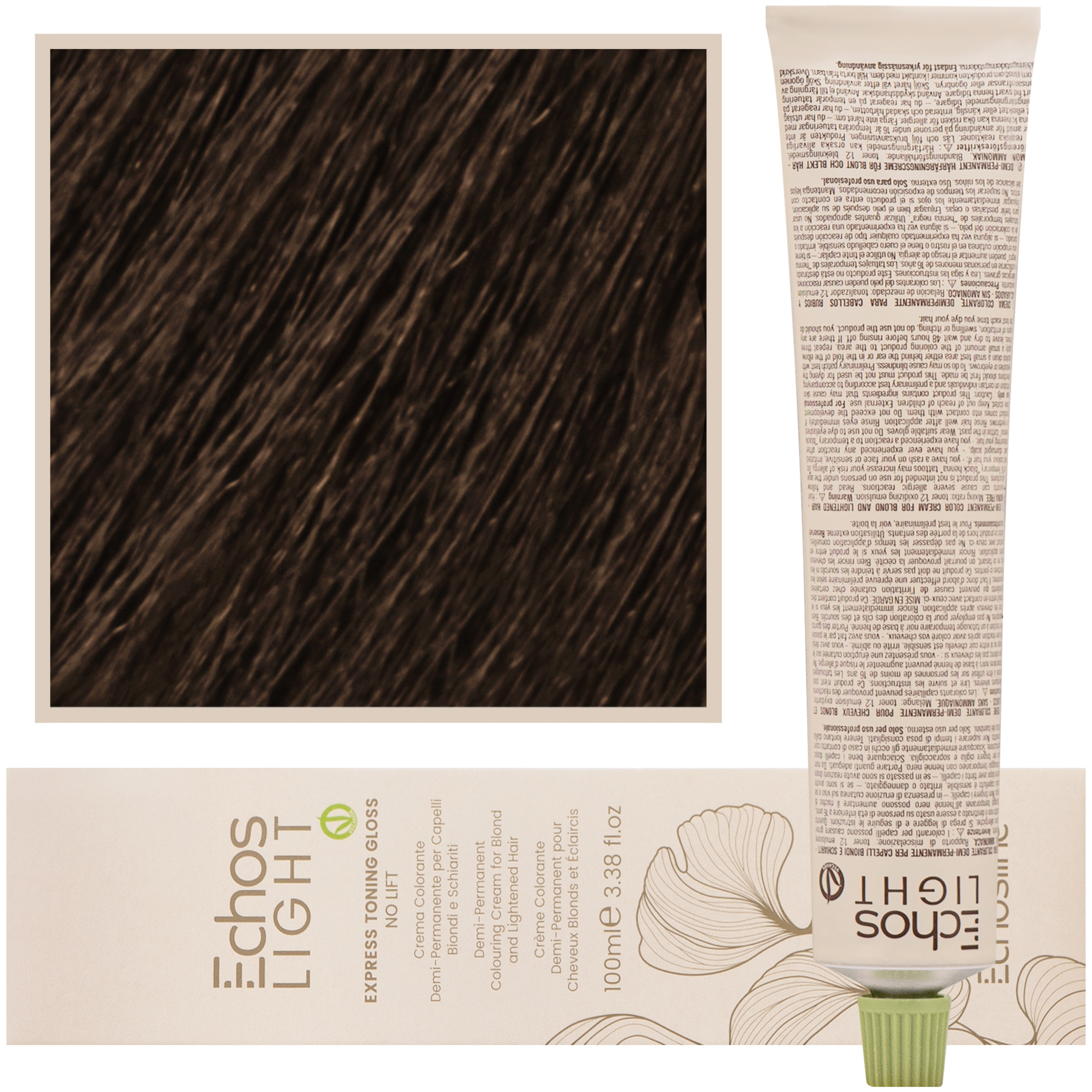 Echosline Echoslight – Toner koloryzujący do włosów, 100ml Oak | Neutralny Brąz