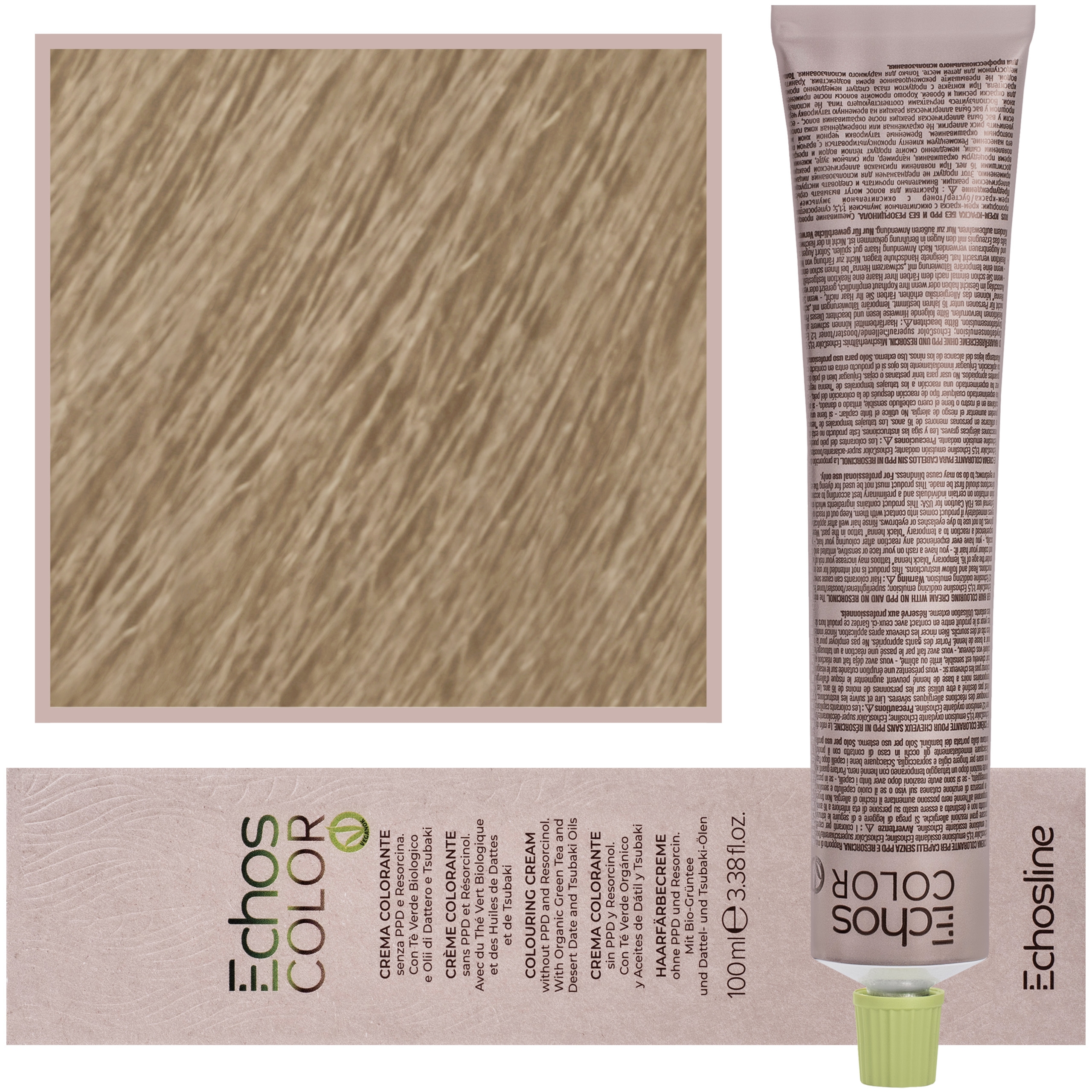 Echosline Echos Color Colouring Cream – wegańska farba do włosów, 100ml 8,13 | Jasny Blond Naturalny Beżowy