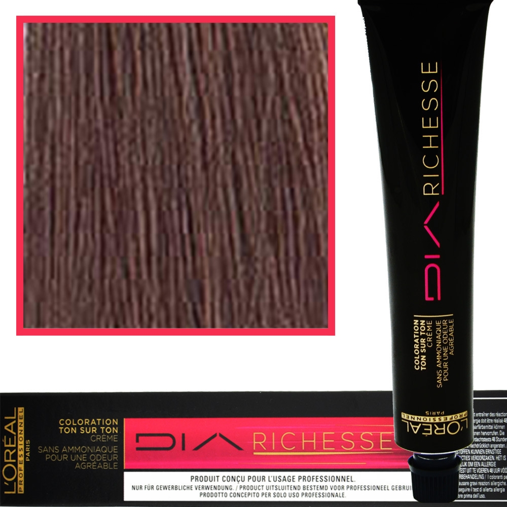 Loreal Dia Richesse – farba do włosów bez amoniaku, 50ml 5.12 Jasny Brąz Popielato-Opalizujący