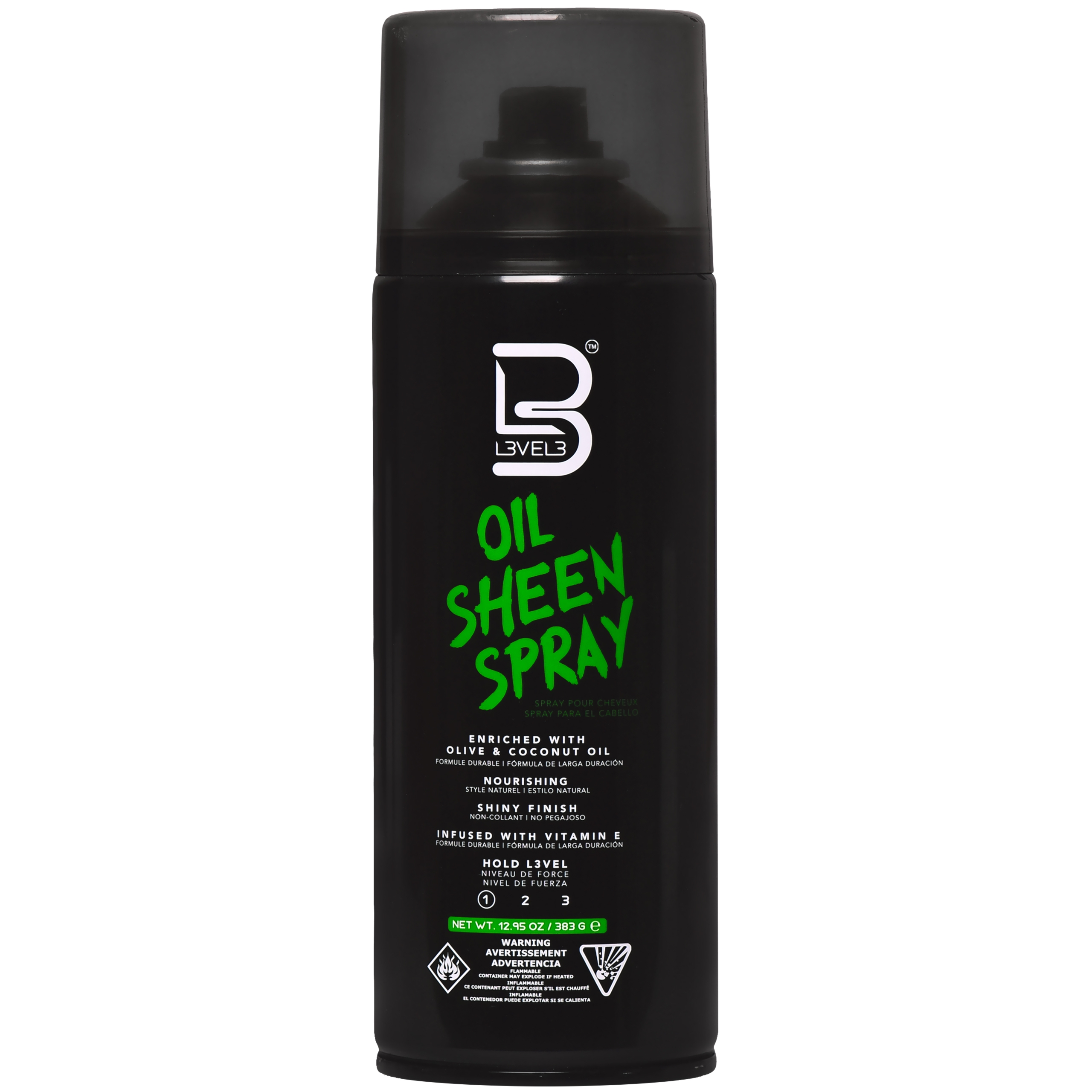 LEVEL3 Oil Sheen – lekki spray nabłyszczający do stylizacji włosów, 383g