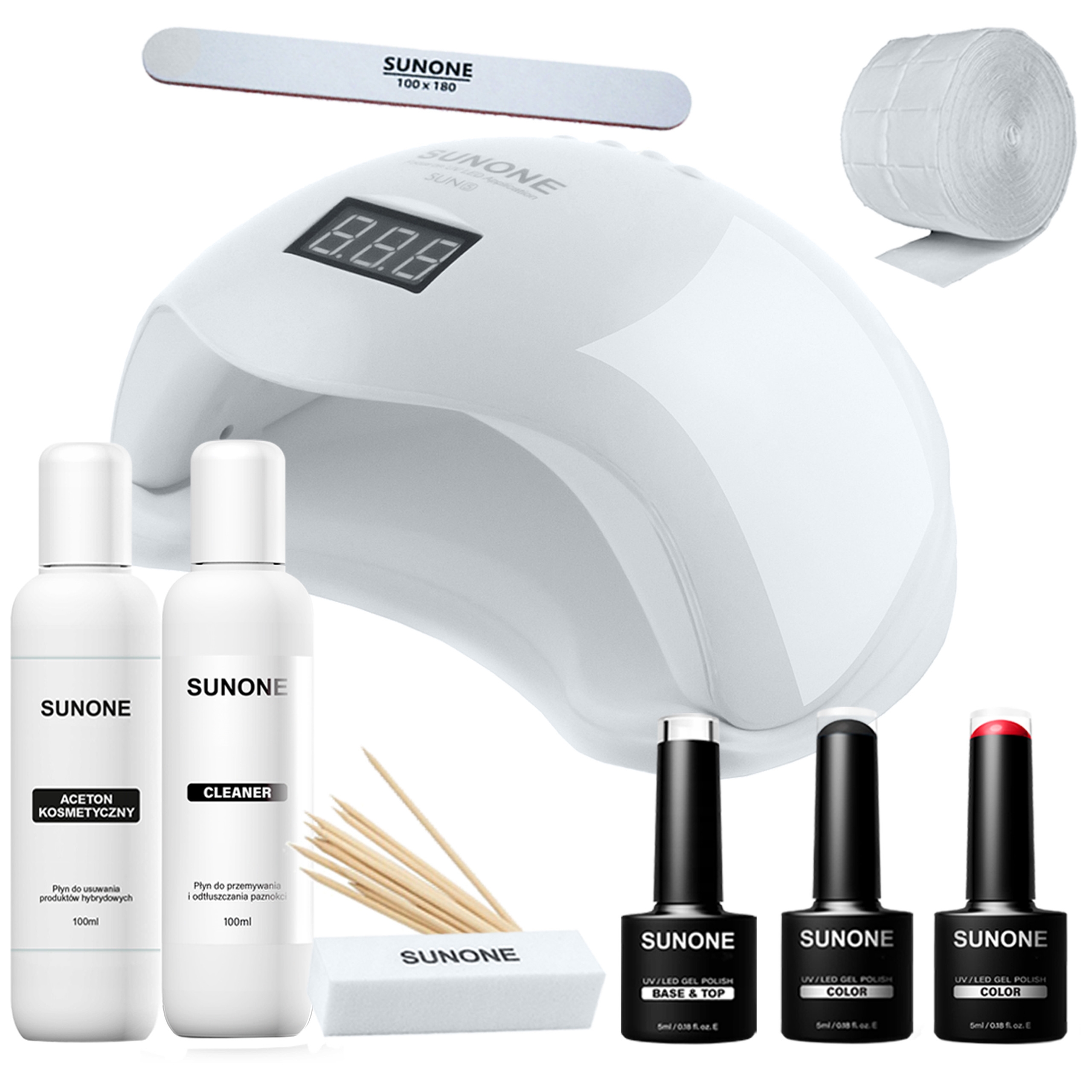 Image of SunOne Zestaw do hybryd S01 – zestaw do manicure hybrydowego z lampą i akcesoriami