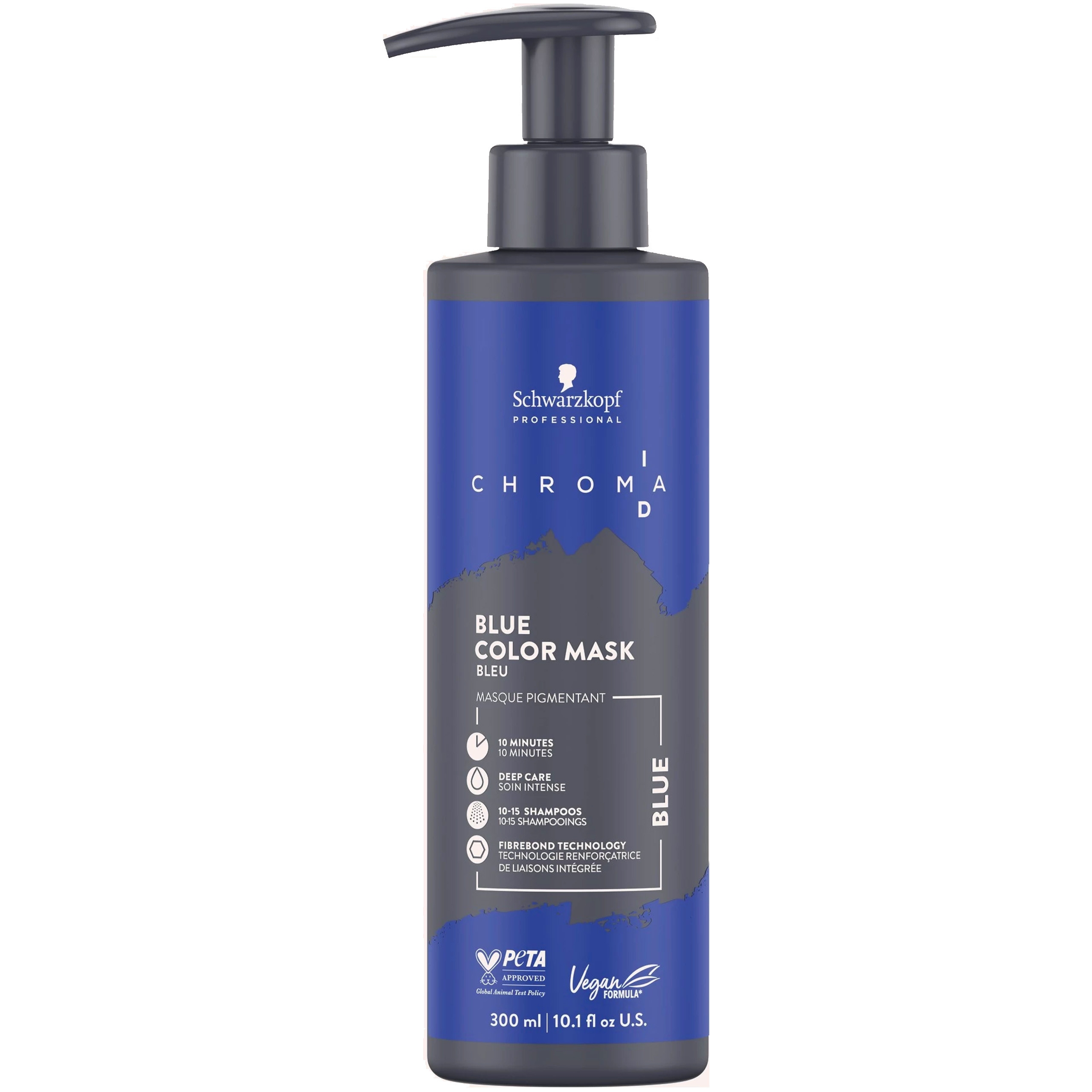 Image of Schwarzkopf Chroma ID Color Mask - maska koloryzująca do włosów, 300ml Blue | Niebieski