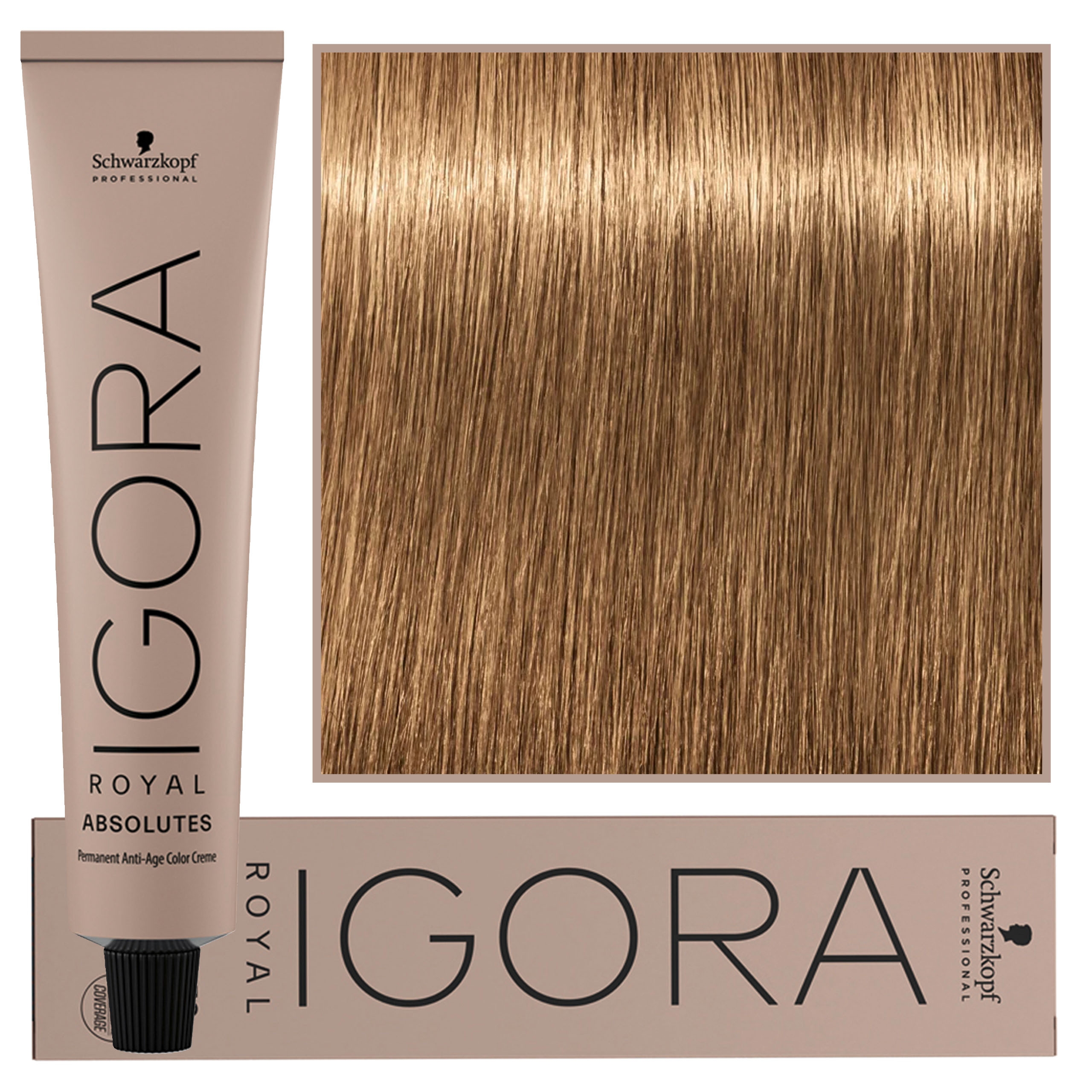 Image of Schwarzkopf Professional Igora Royal Absolutes - trwała farba do włosów z kolagenem, 60ml 8-50 | Jasny Blond Złoty Naturalny