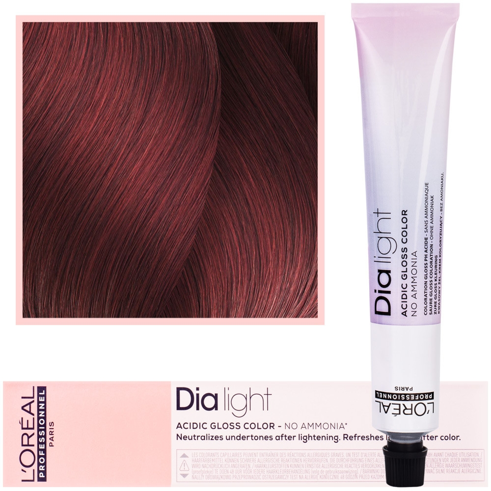 Loreal Dia Light – profesjonalna trwała farba do włosów, 50ml 6.66 Ciemny Blond Czerwony Głęboki