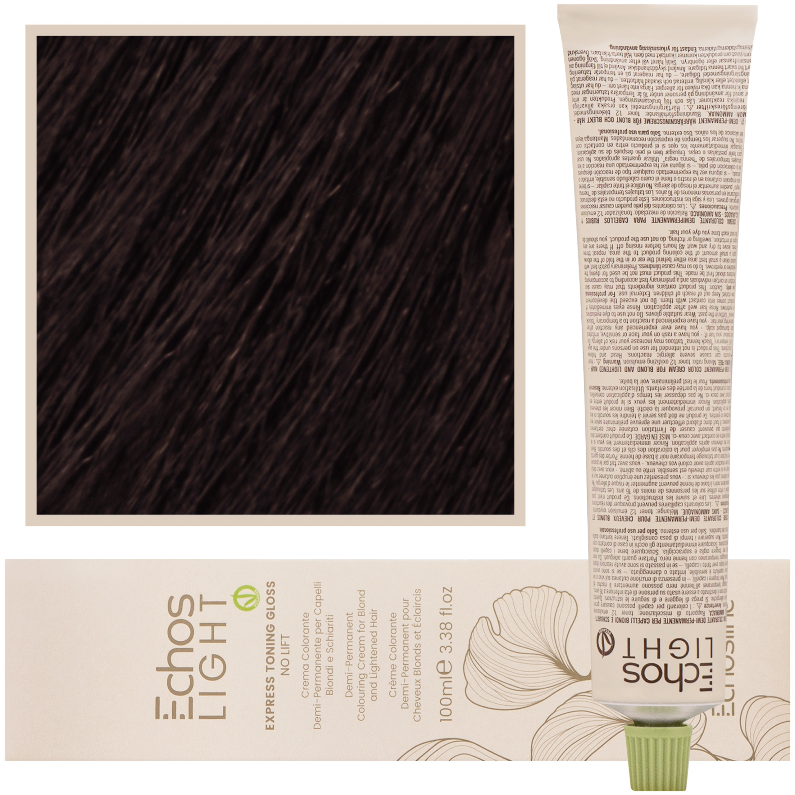 Echosline Echoslight – Toner koloryzujący do włosów, 100ml Wenge | Ciemny Brąz