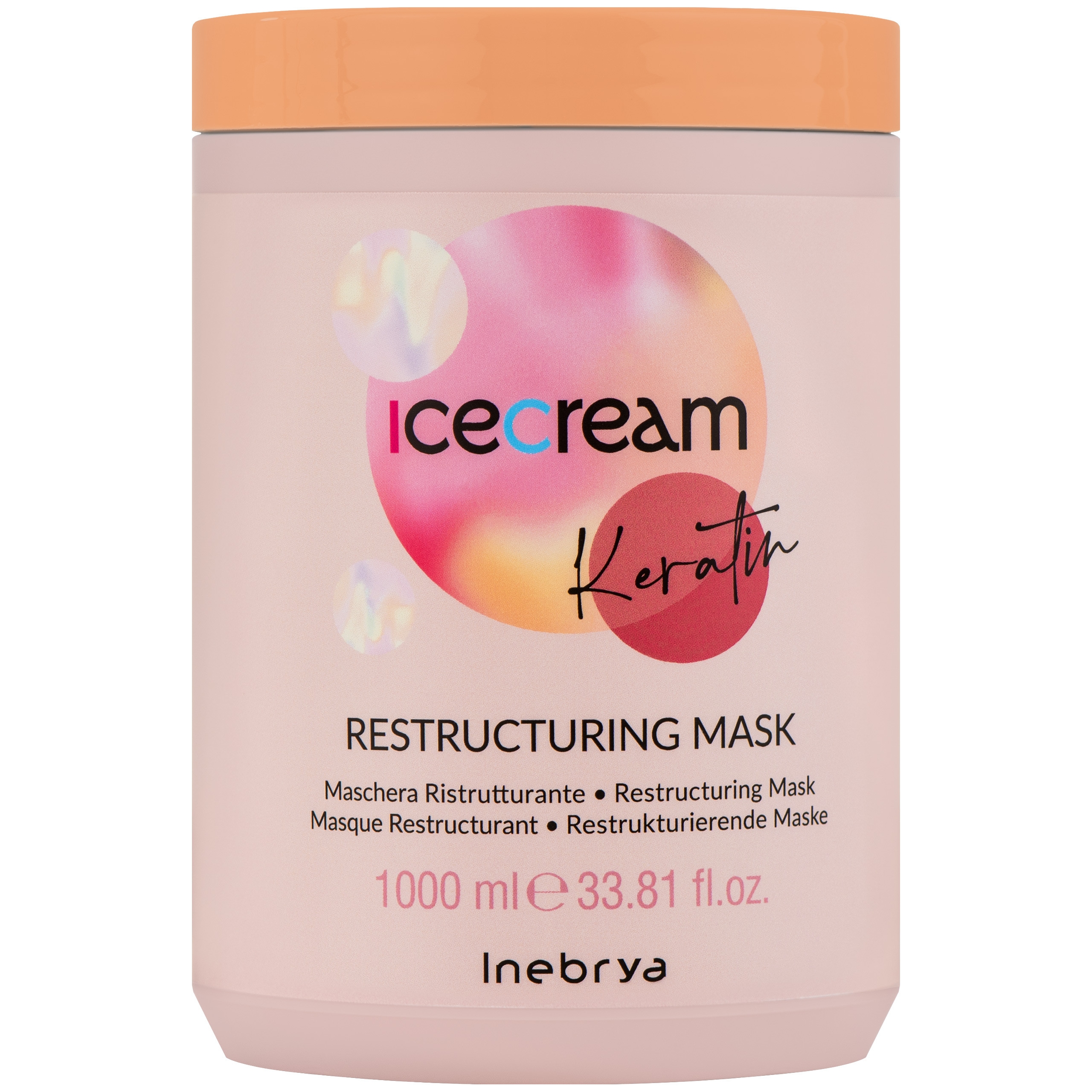 Image of Inebrya Ice Cream Keratin Restructuring - maska do włosów suchych, 1000ml