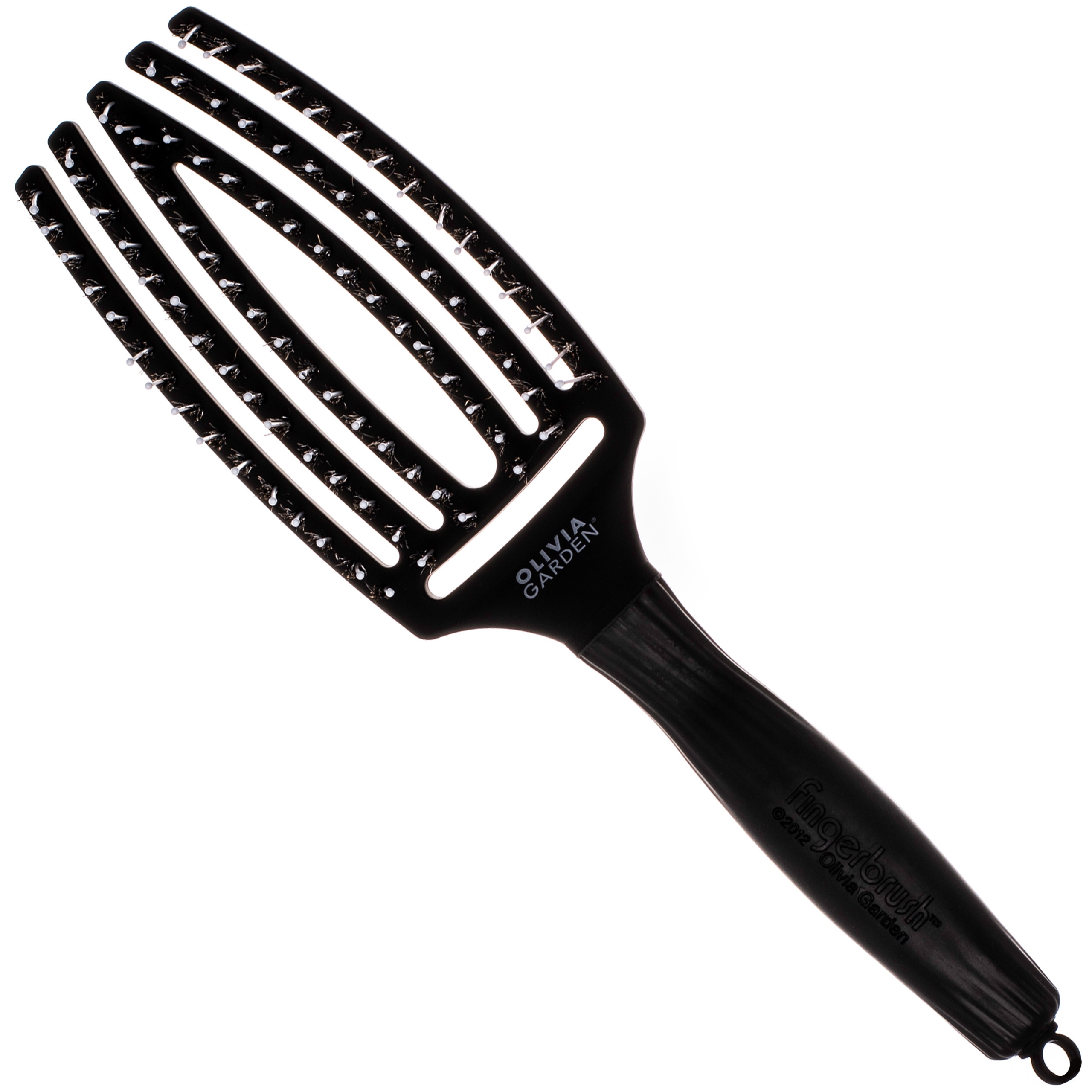 Image of Olivia Garden Finger Brush Combo Medium, szczotka z włosiem dzika do rozczesywania, różne kolory Black | Czarny