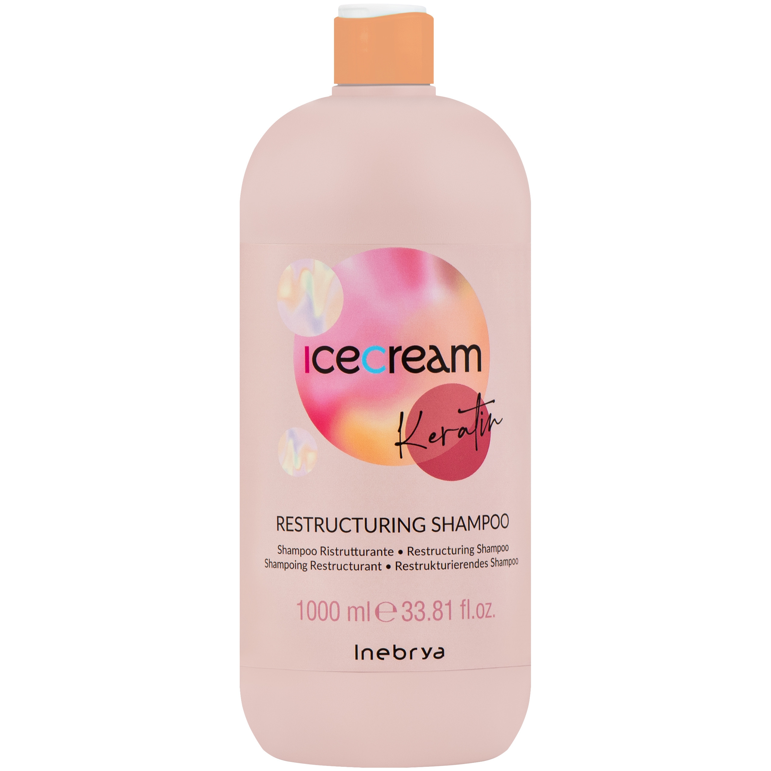 Image of Inebrya Ice Cream Keratin Restructuring - szampon do włosów suchych i puszących się, 1000ml