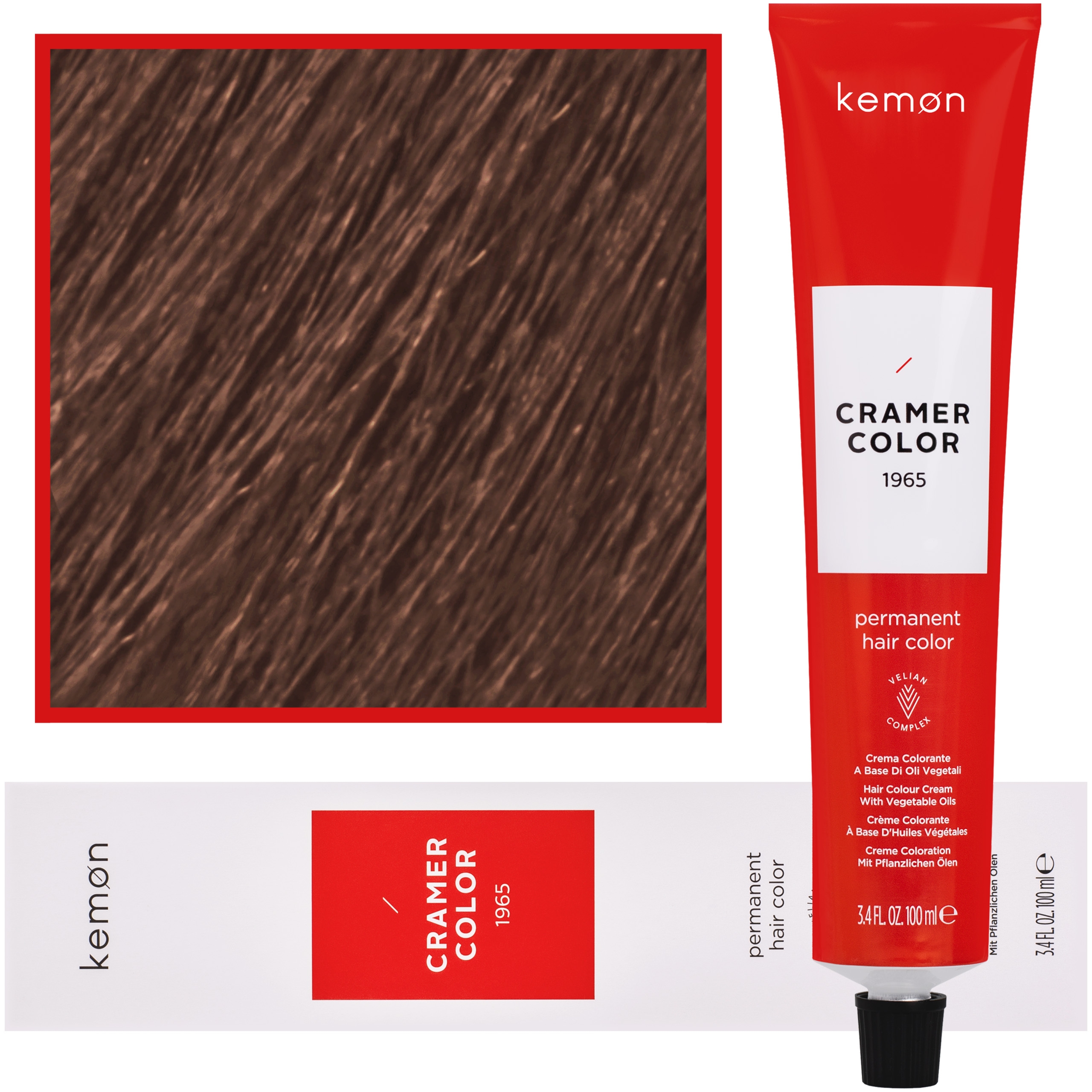 Kemon Cramer Color – kremowa farba do włosów z olejem kokosowym, 100ml 6.16 | Ciemny Blond Popielato Mahoniowy