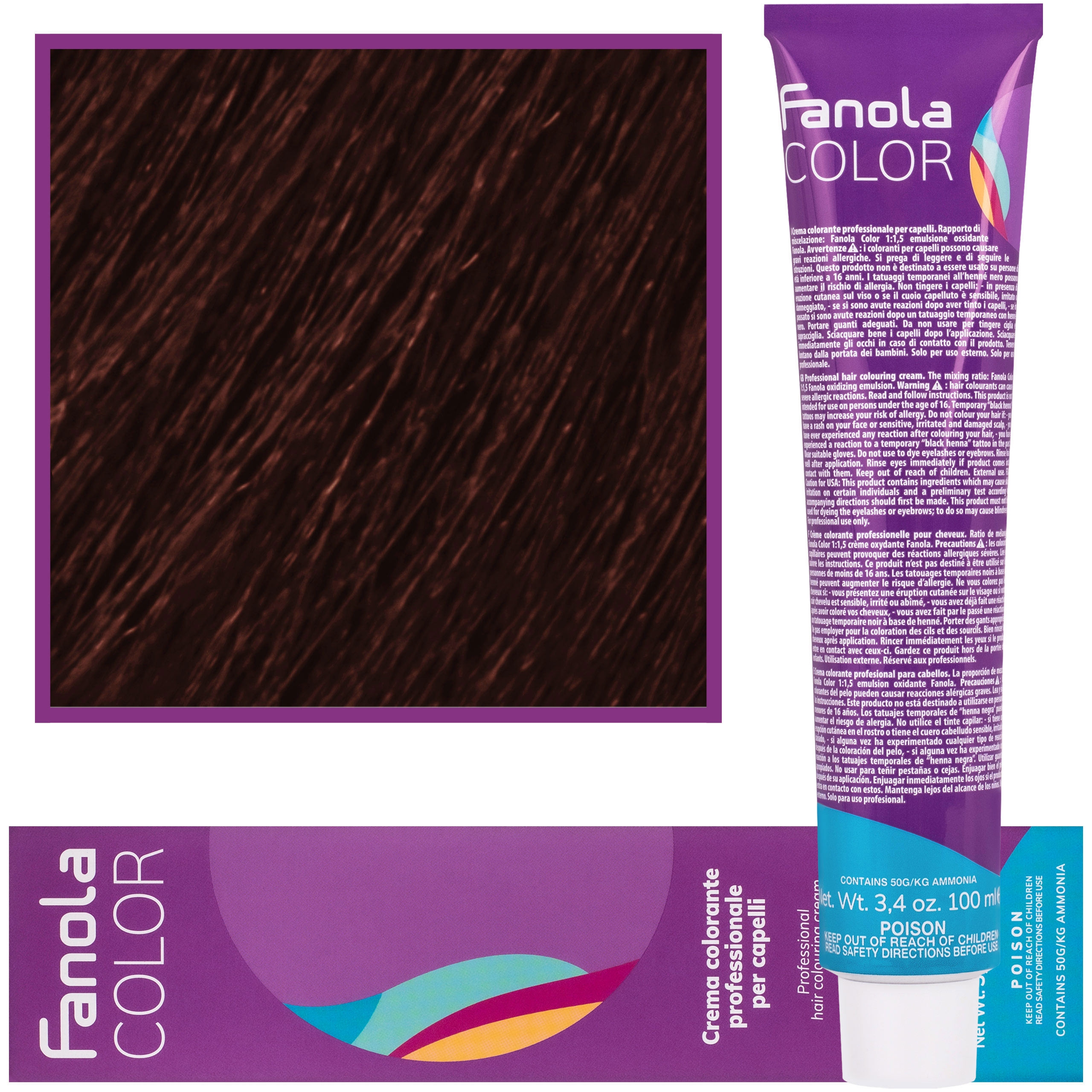 Image of Fanola Crema Color farba krem koloryzujący 100 ml 6.43 | Ciemny Blond Miedziano Złoty