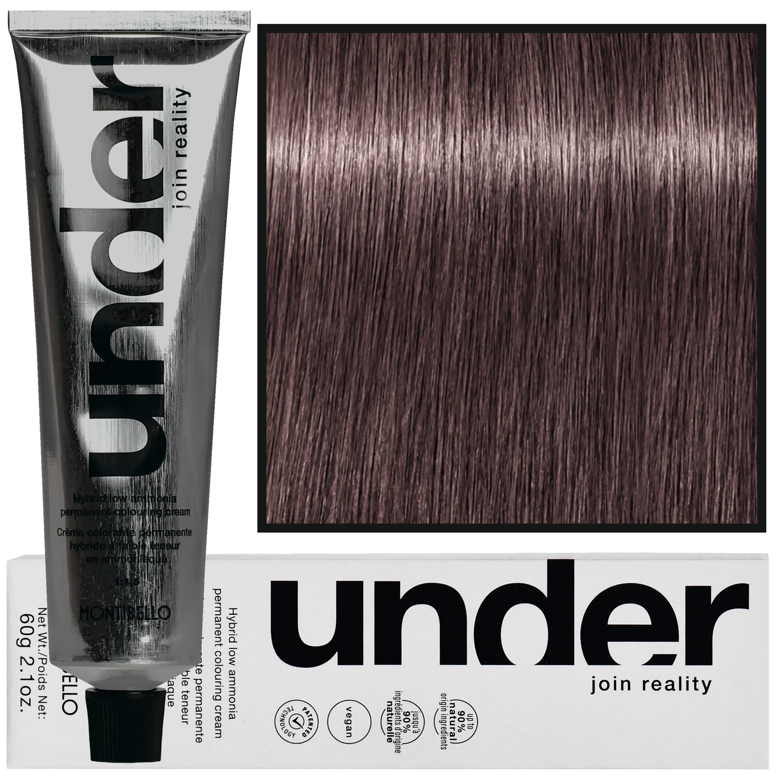 Montibello Under – profesjonalna farba do włosów, 60ml 4.60 / 4BD | Średni Brąz Brązowy Głęboki