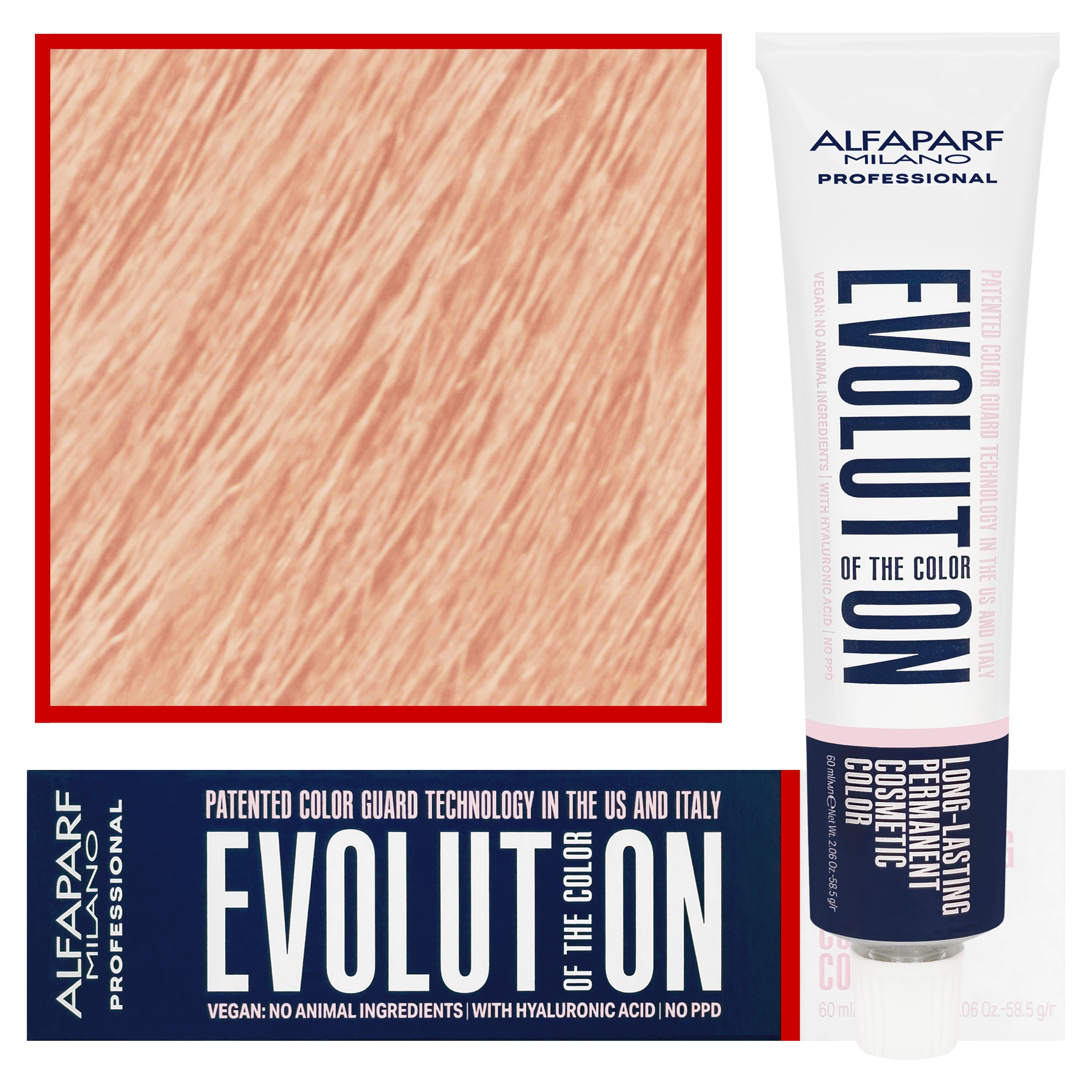 Image of Alfaparf Evolution - wegańska farba do koloryzacji włosów, 60ml 9,423 | Bardzo Jasny Blond Miedziany Fioletowy Złoty