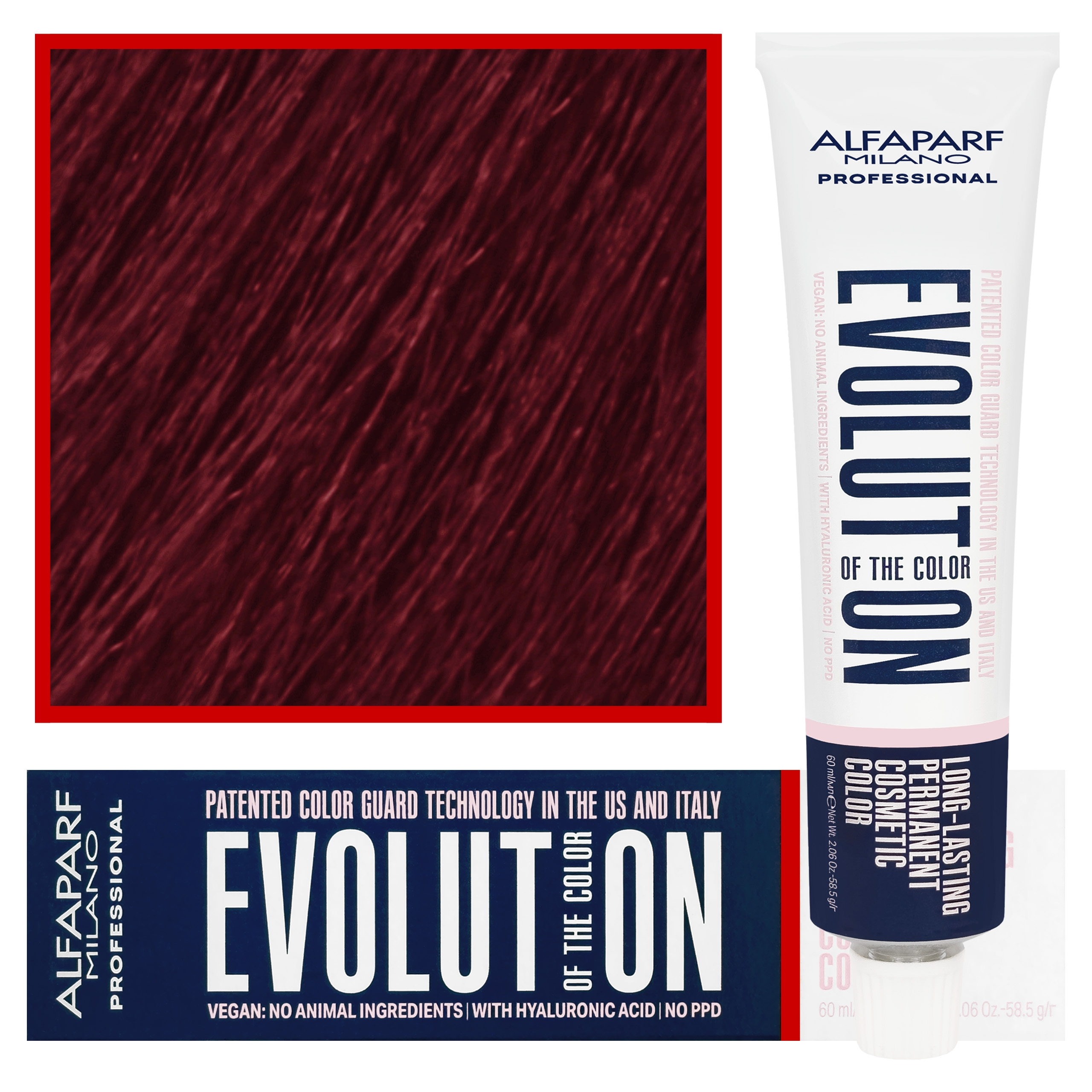 Image of Alfaparf Evolution - wegańska farba do koloryzacji włosów, 60ml 7,62 | Średni Blond Czerwony Fioletowy
