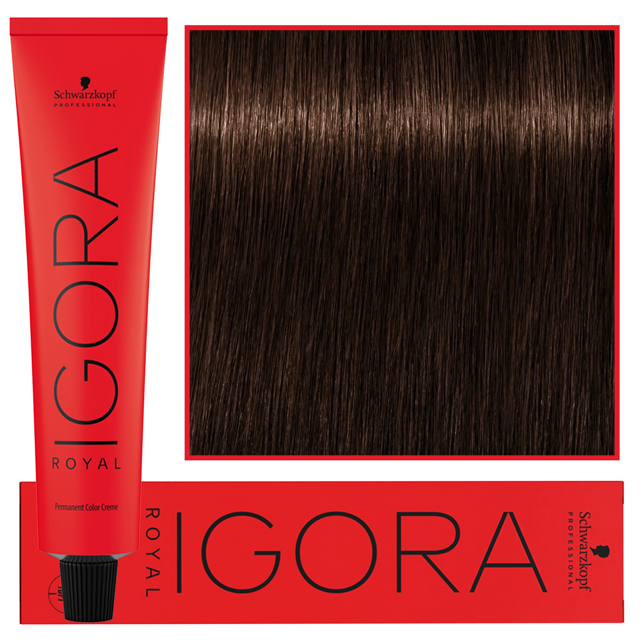 Image of Schwarzkopf Professional Igora Royal - trwała farba do włosów o innowacyjnej formule, 60ml 4-6 | Średni Brąz Czekoladowy