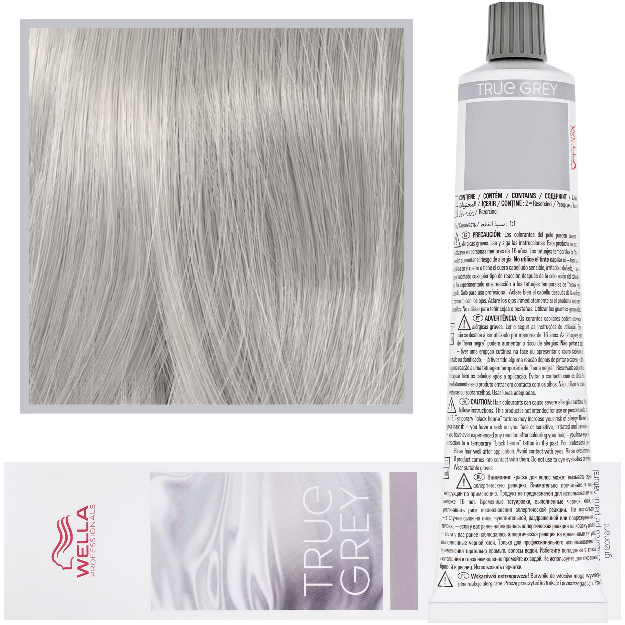 Wella True Grey – farba utleniająca do naturalnie siwych włosów, 60ml Shimmer Light Graphite | Błyszczący Jasny Toner Grafitowy