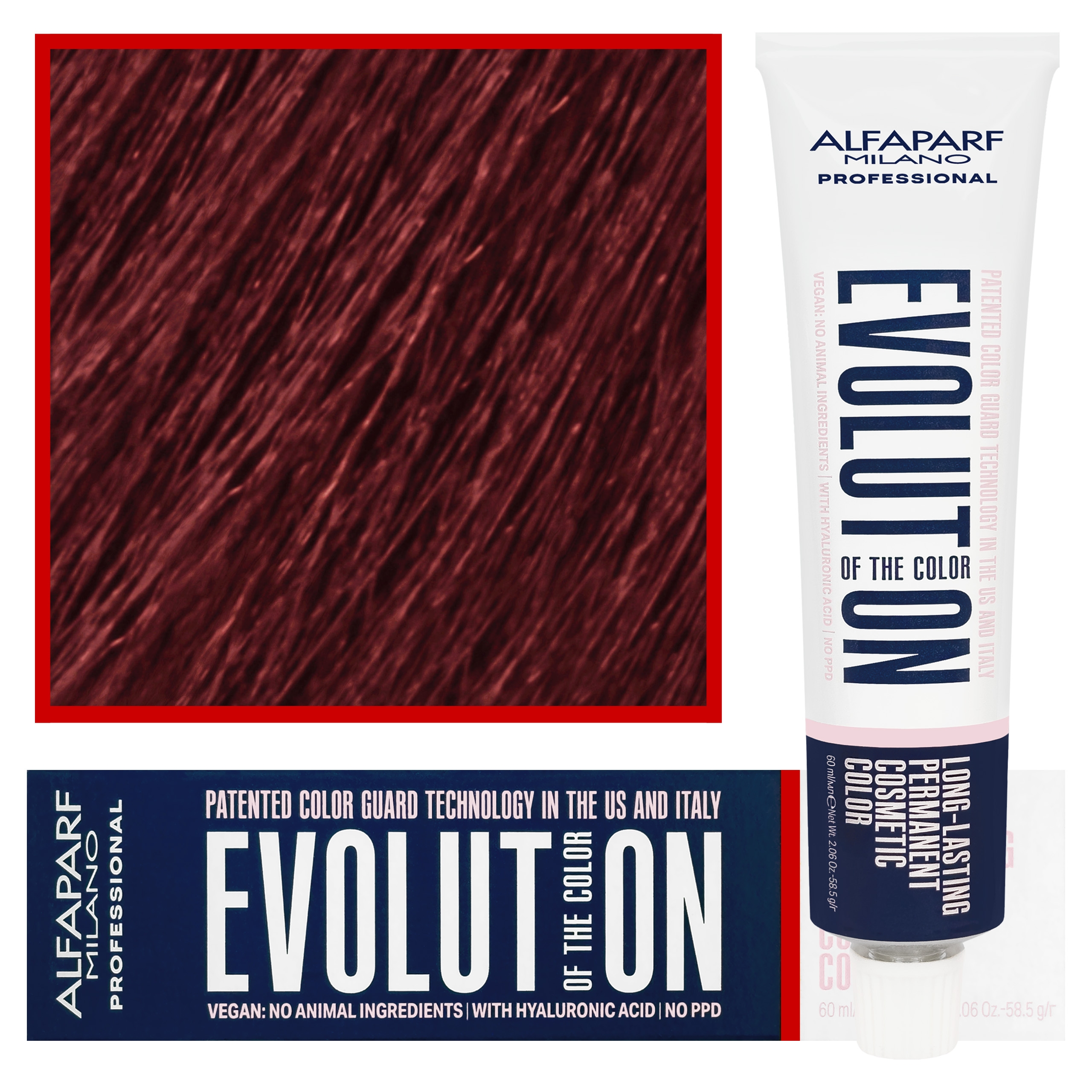 Image of Alfaparf Evolution - wegańska farba do koloryzacji włosów, 60ml 6,6 | Ciemny Blond Czerwony