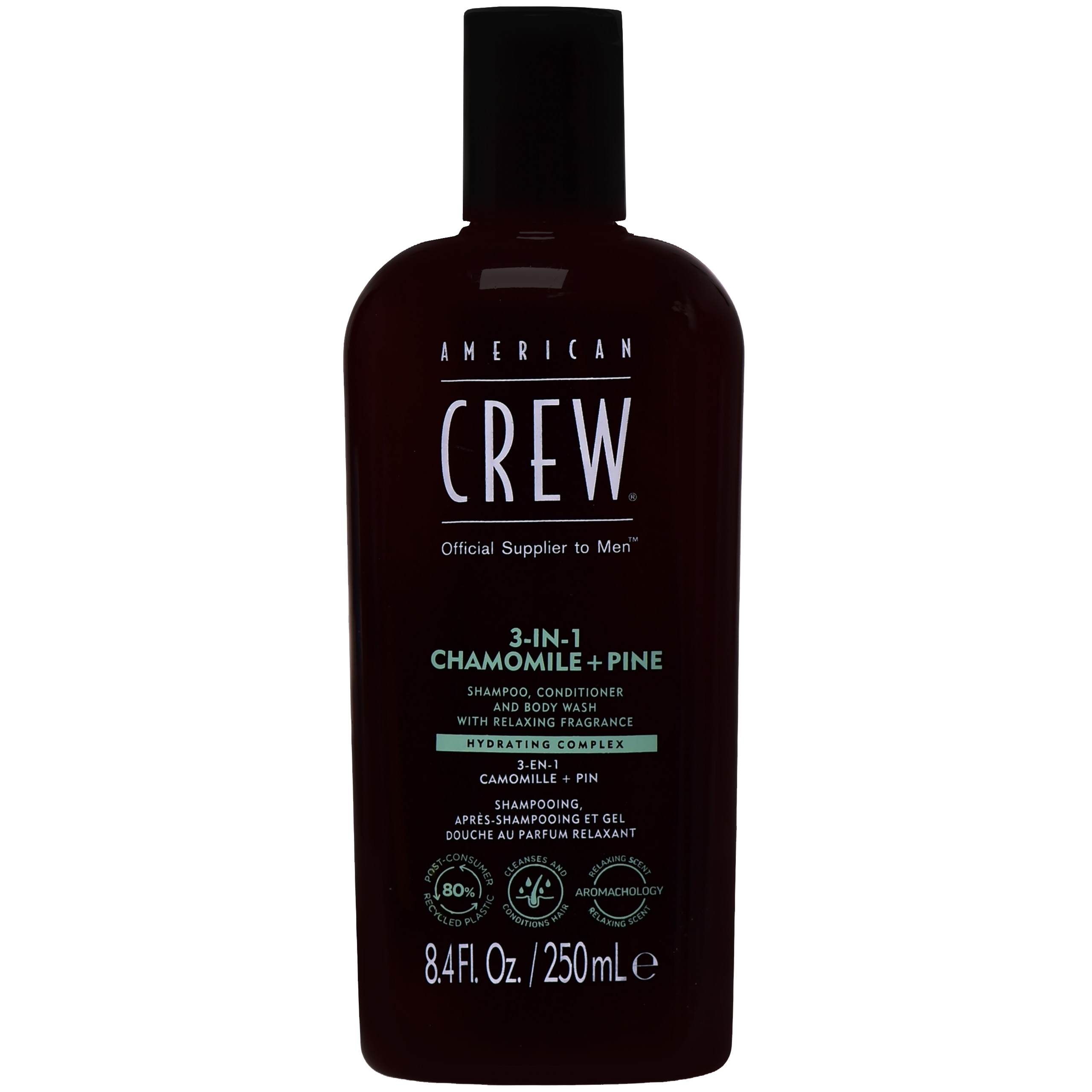 American Crew 3in1 Chamom+Pine Gel – szampon, odżywka i żel pod prysznic 3w1 do codziennej pielęgnacji, 250ml