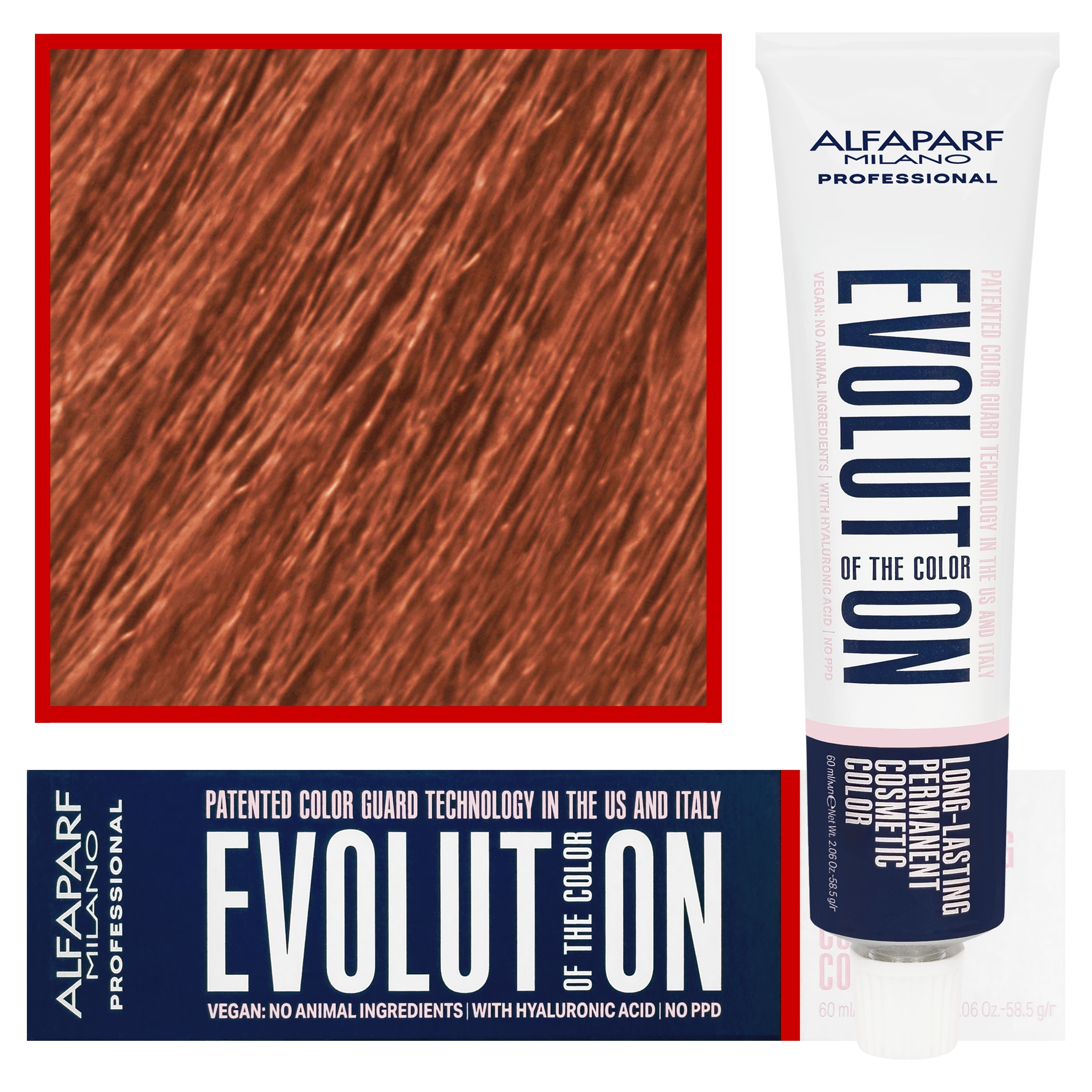 Image of Alfaparf Evolution - wegańska farba do koloryzacji włosów, 60ml 8,4 | Jasny Blond Miedziany