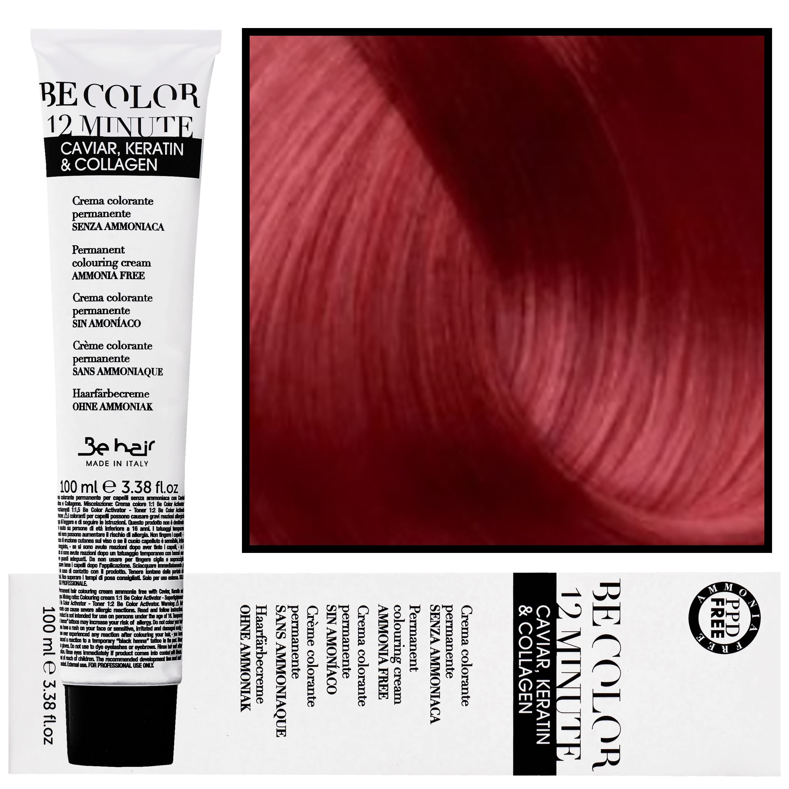 Image of Be Hair Be Color 12 minute - farba do włosów bez amoniaku, 100ml 6,6 | Ciemny Blond Czerwony