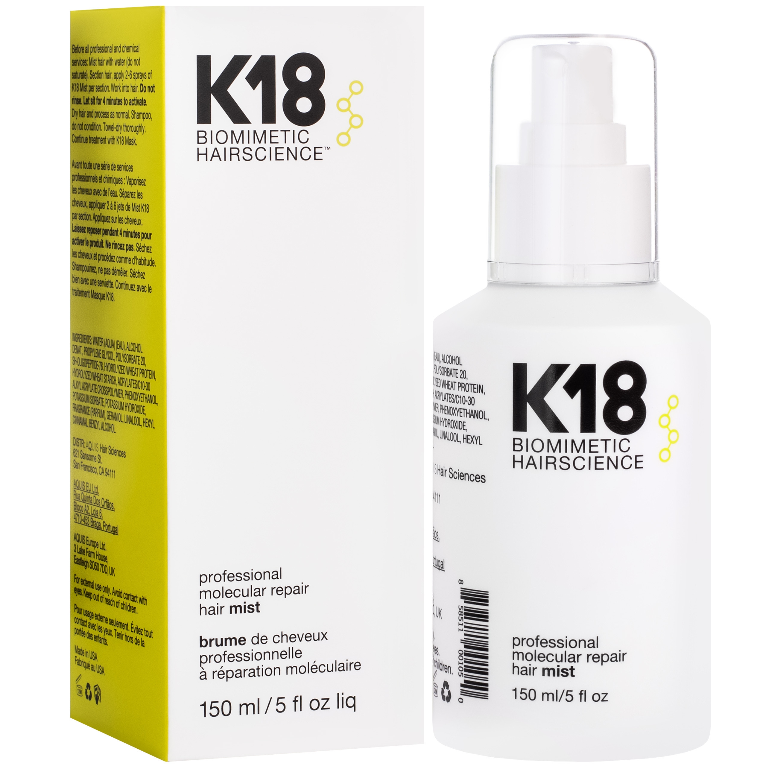 Image of K18 Professional Molecular Repair Hair Mist – mgiełka molekularna, 150 ml