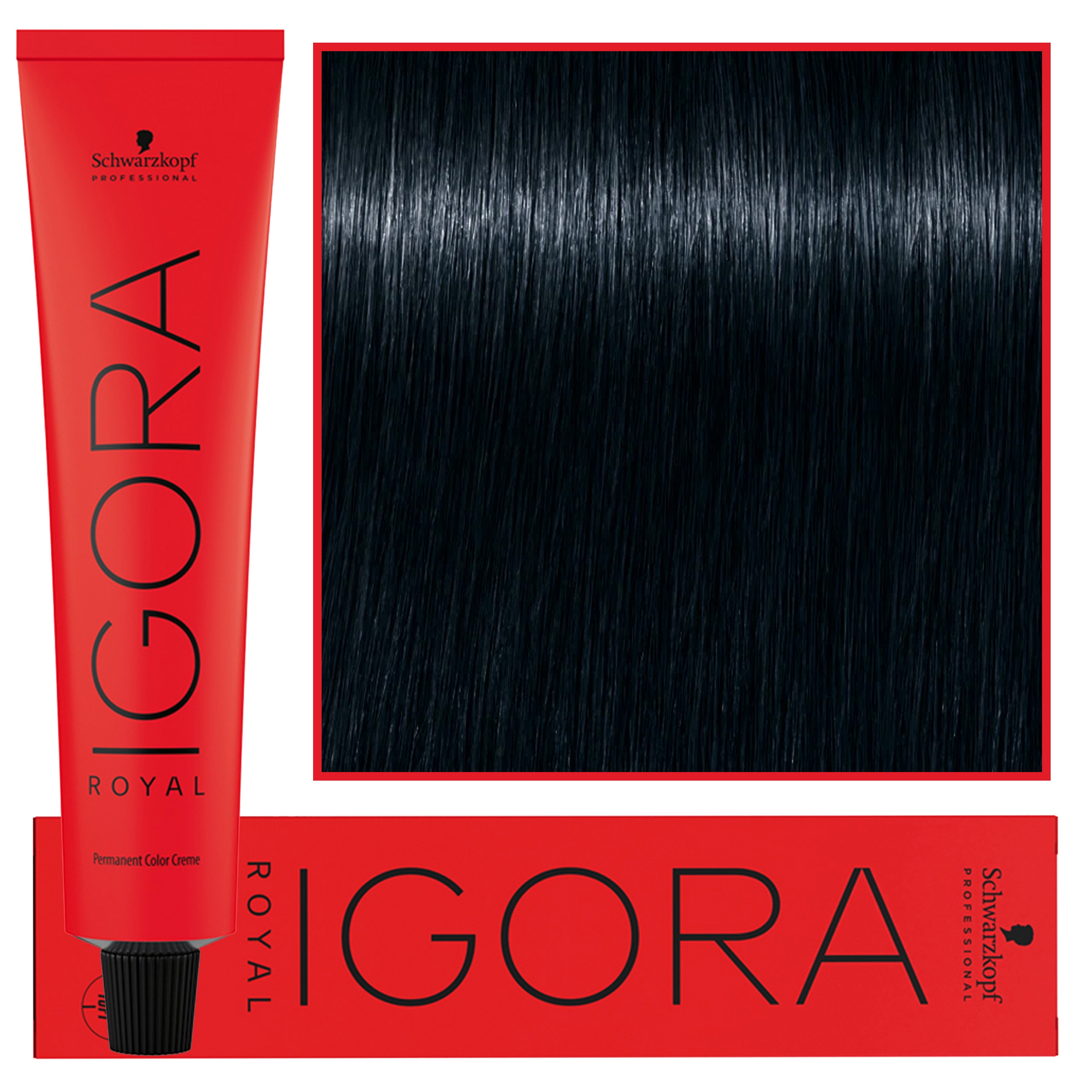 Image of Schwarzkopf Professional Igora Royal - trwała farba do włosów o innowacyjnej formule, 60ml 1-1 | Czarny Cendre