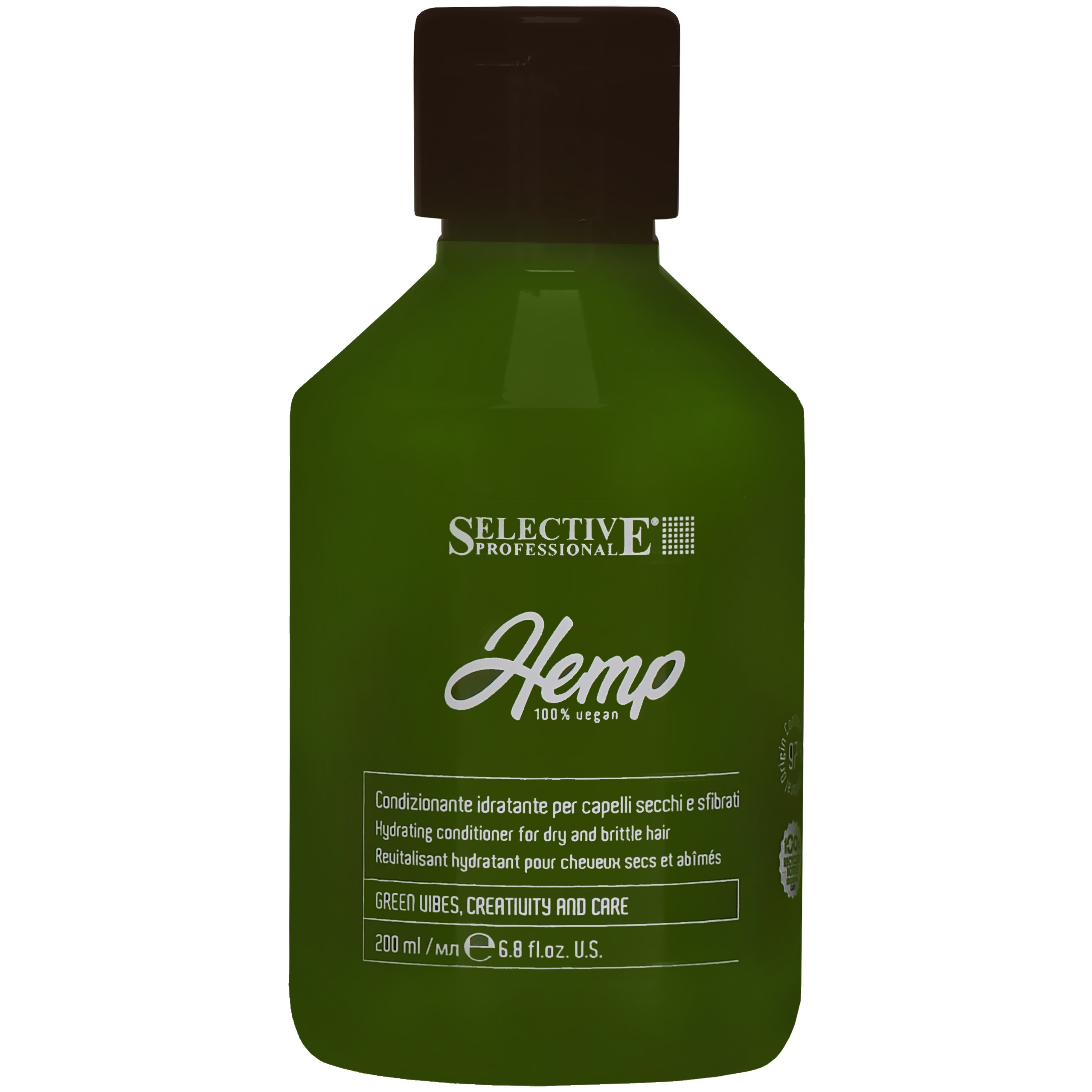 Image of Selective Hemp 100% Vegan - nawilżająca odżywka do włosów suchych z olejkiem z konopii, 200ml