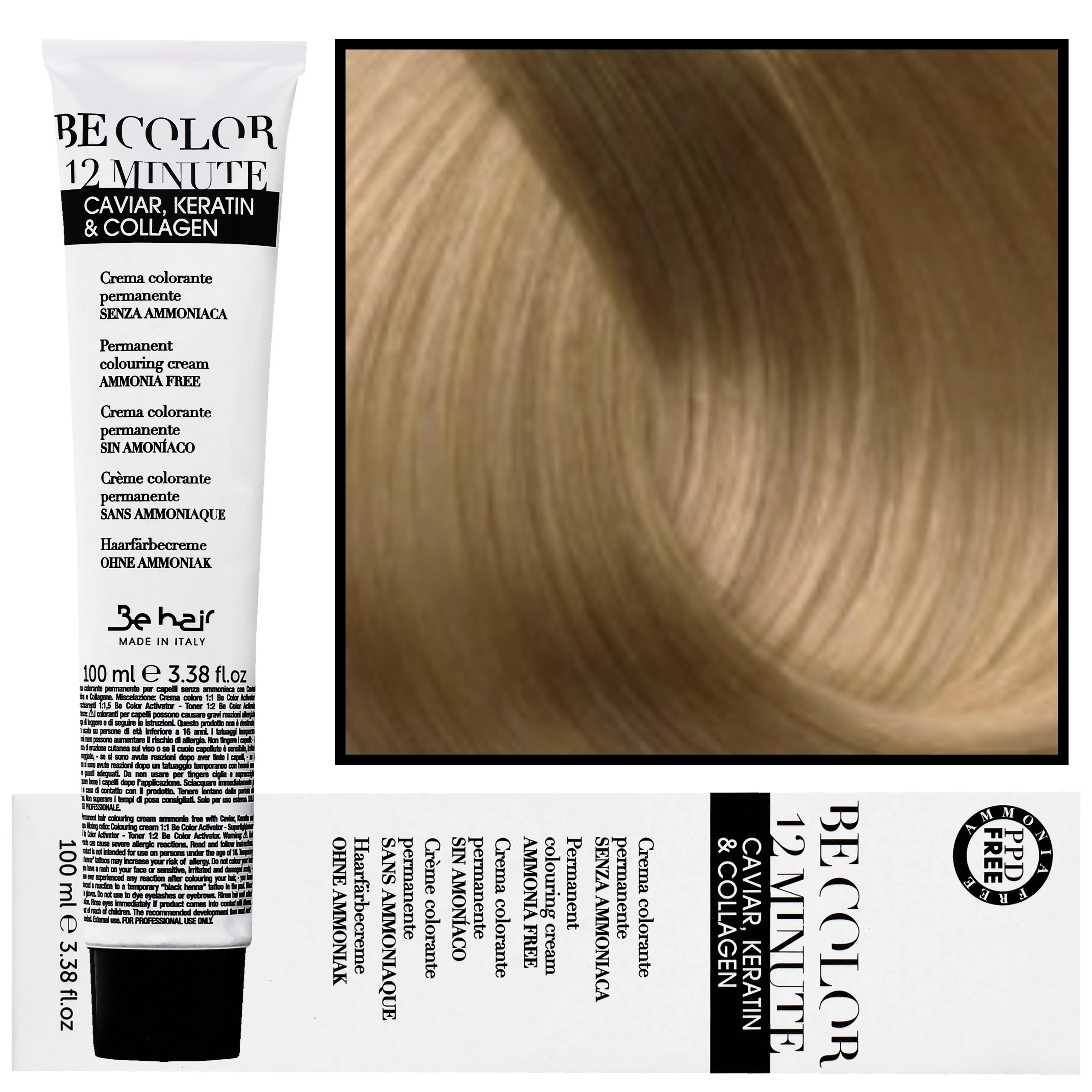 Image of Be Hair Be Color 12 minute - farba do włosów bez amoniaku, 100ml 8,0 | Jasny Blond