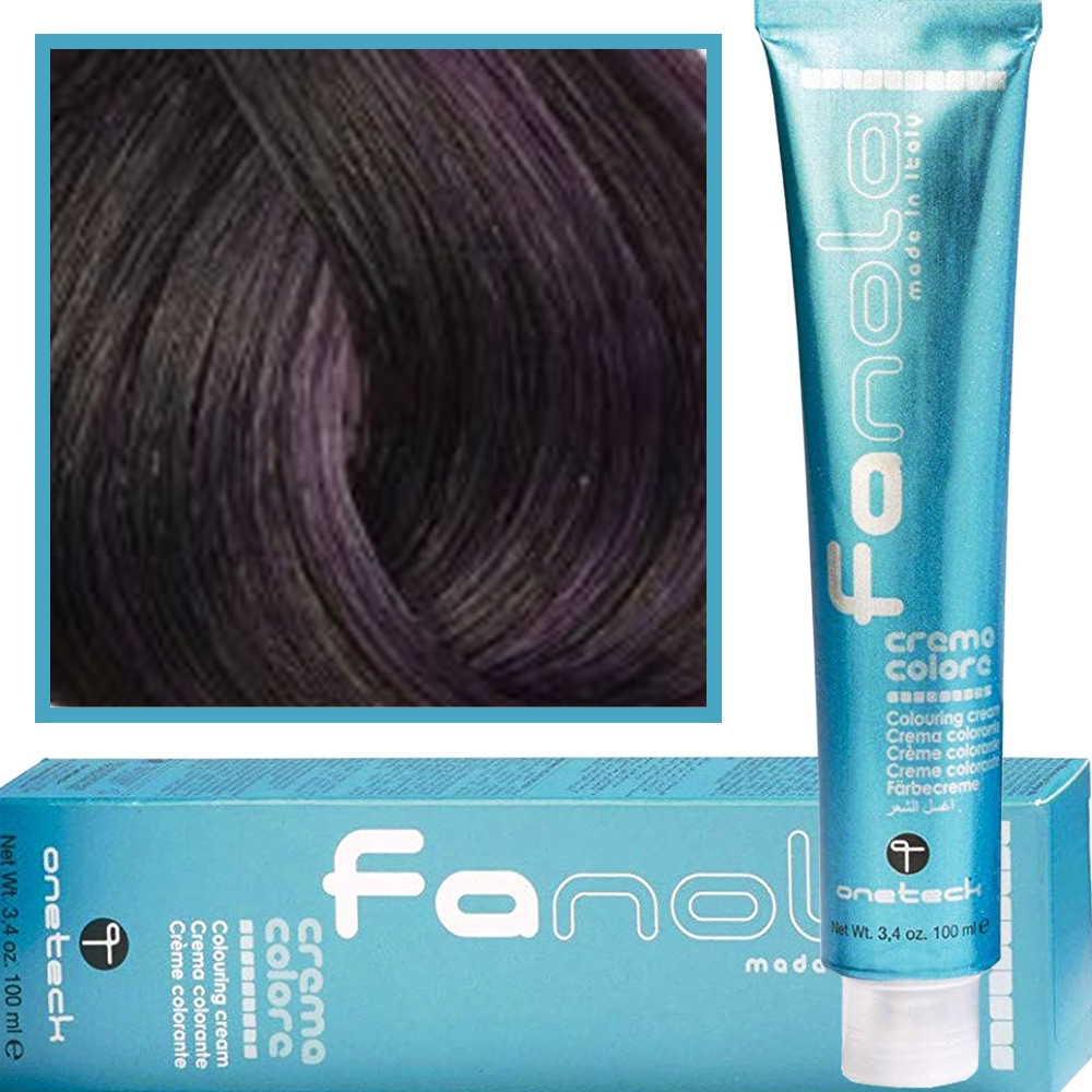Image of Fanola Crema Color farba - profesjonalny krem koloryzujący, 100 ml 4.2 | Średni Brąz Fioletowy