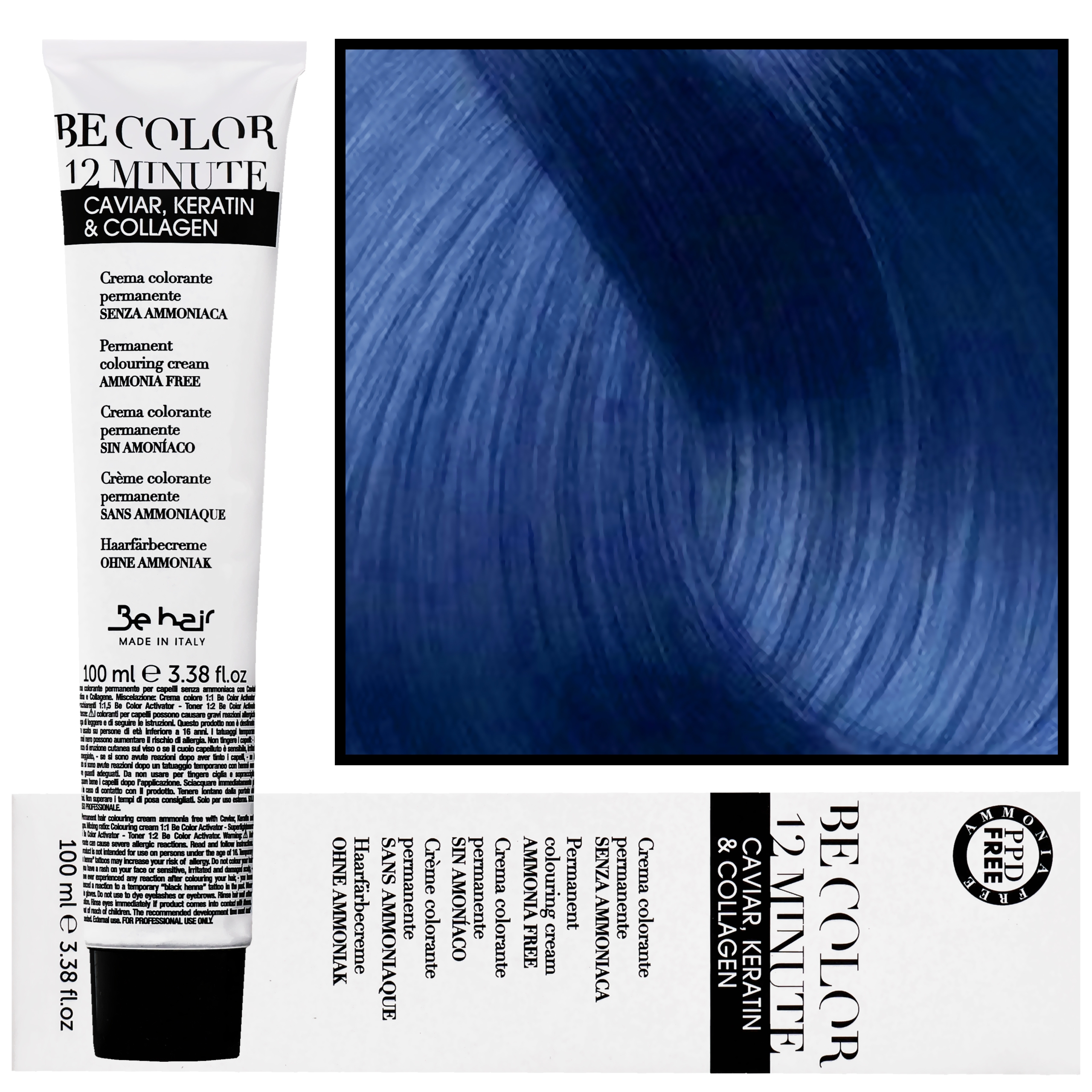 Be Hair Be Color 12 minute – farba do włosów bez amoniaku, 100ml Blue | Niebieski