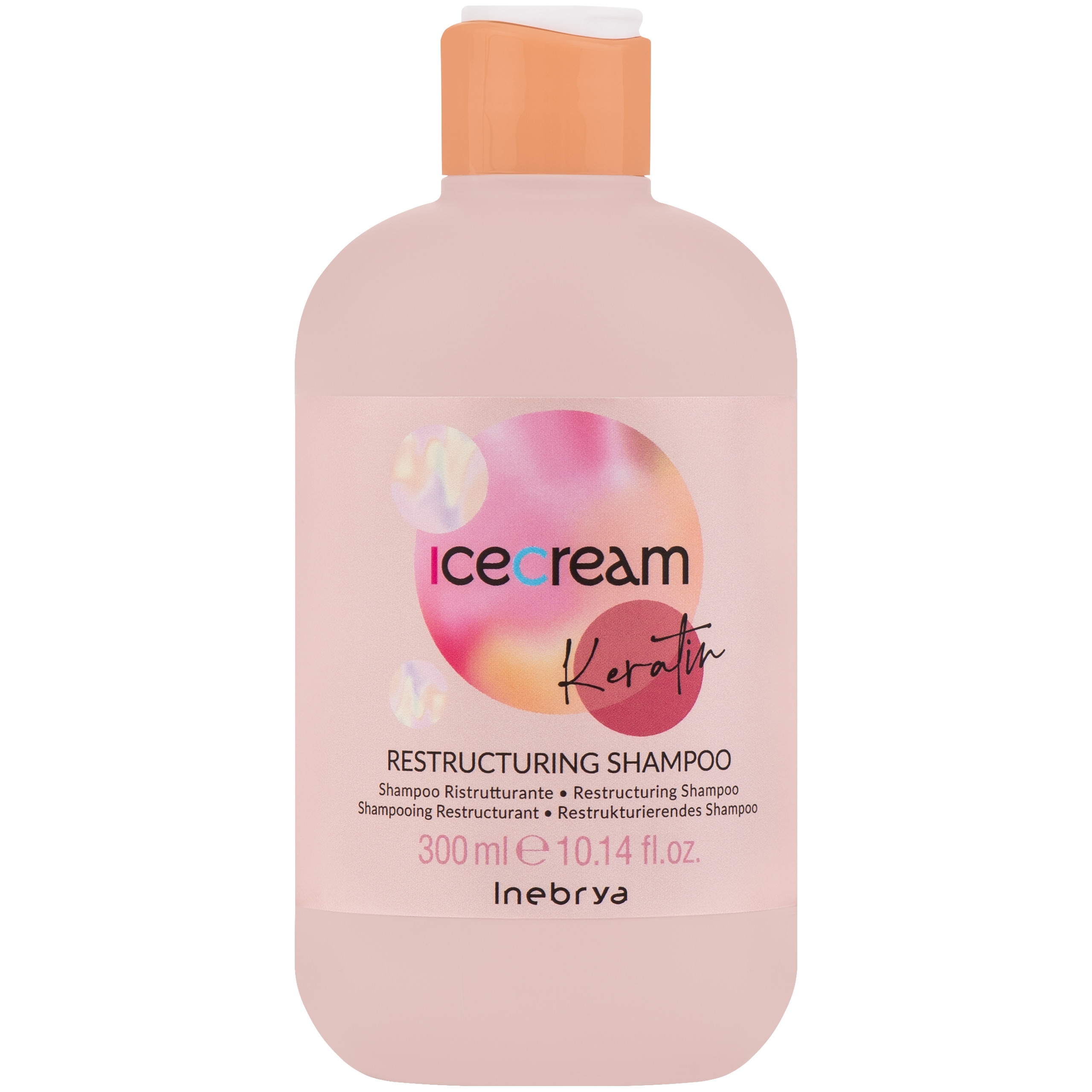 Image of Inebrya Ice Cream Keratin Restructuring - szampon do włosów suchych i puszących się, 300ml