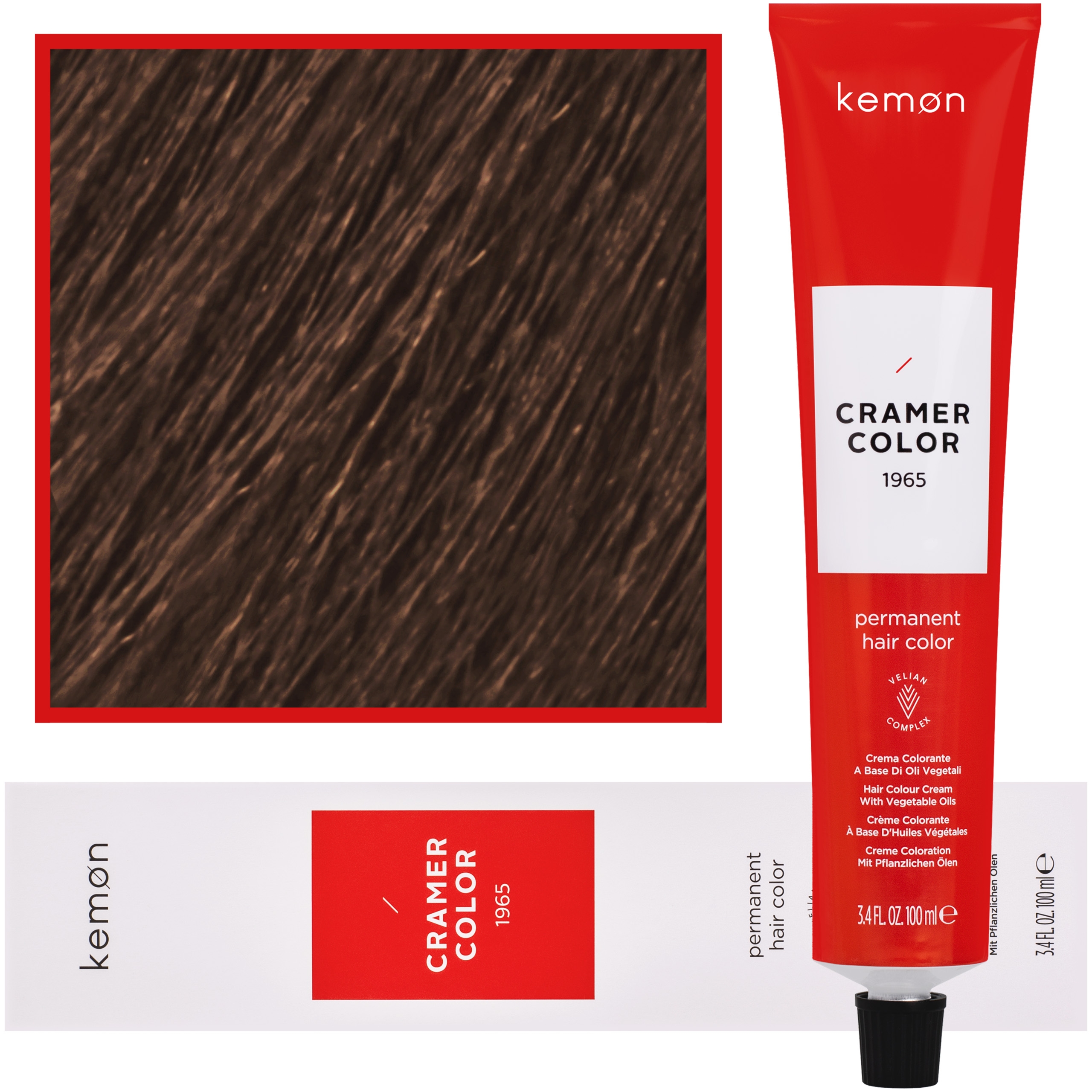 Kemon Cramer Color – kremowa farba do włosów z olejem kokosowym, 100ml 5.37 | Jasny Brąz Złocisto Fioletowy