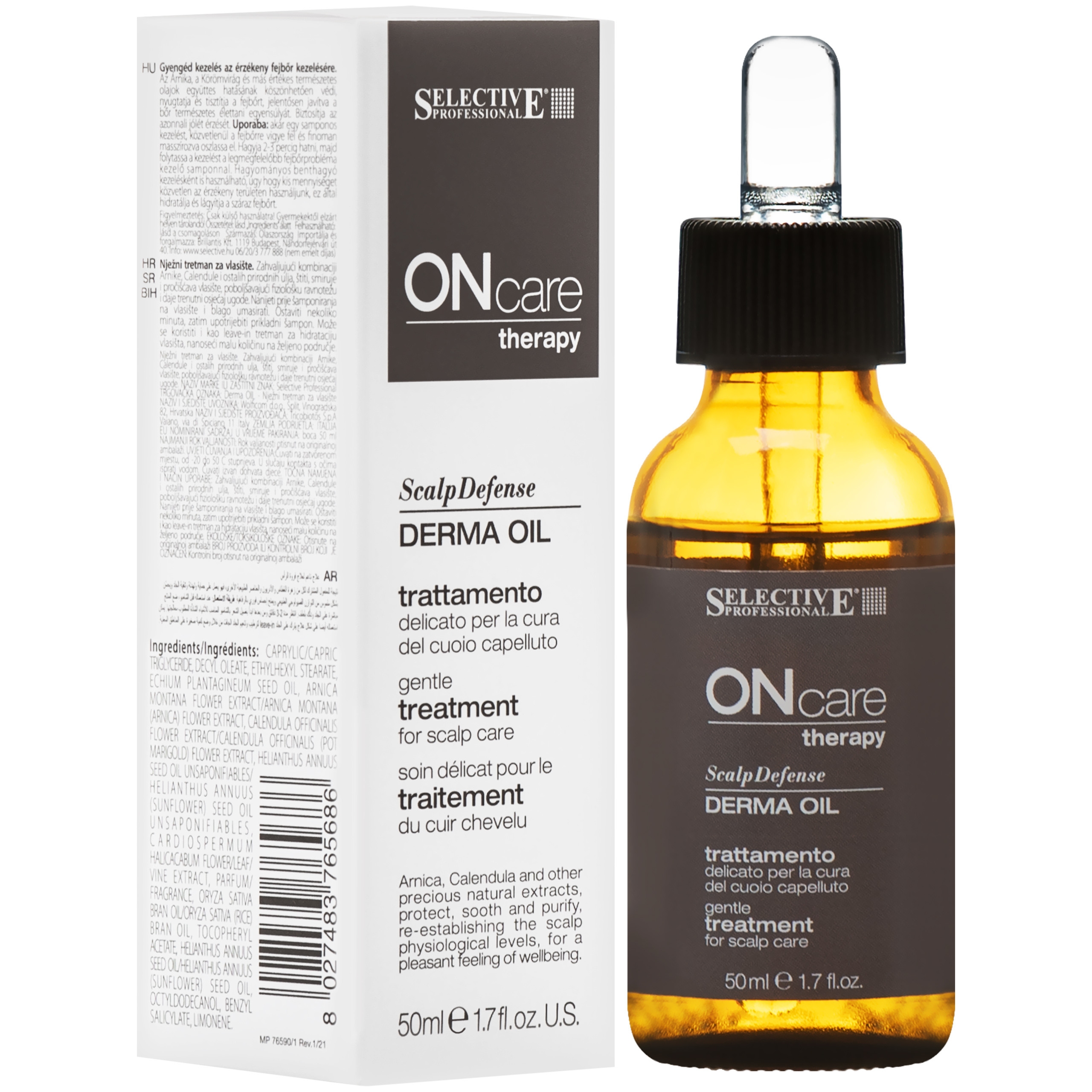 Selective On Care Therapy Derma Oil – olejek oczyszczająco-łagodzący do skóry głowy, 50ml
