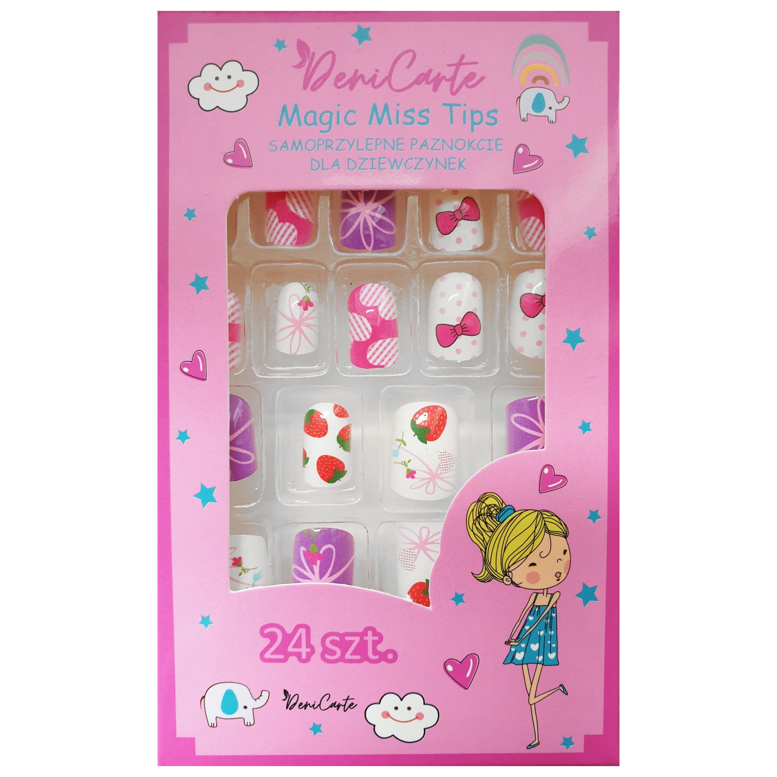 Deni Carte Tipsy Kids – tipsy przyklejane dla dzieci, różne wzory Kokardka