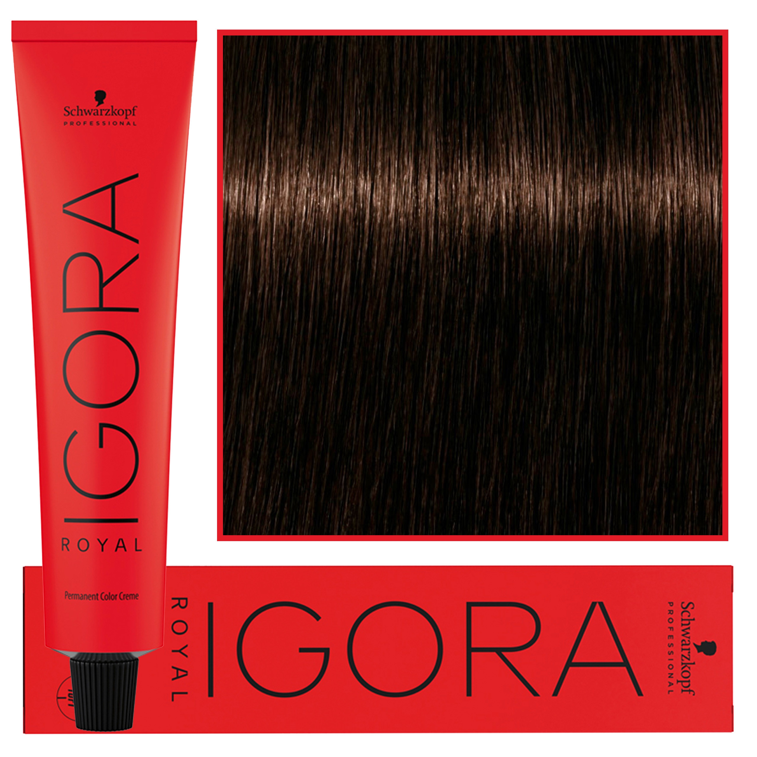 Image of Schwarzkopf Professional Igora Royal - trwała farba do włosów o innowacyjnej formule, 60ml 4-46 | Średni Brąz Beżowo Czekoladowy