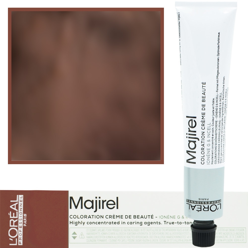 Image of Loreal Majirel - profesjonalna farba do włosów, paleta kolorów, 50ml 5.35 Jasny Brąz Złocisto-Mahoniowy