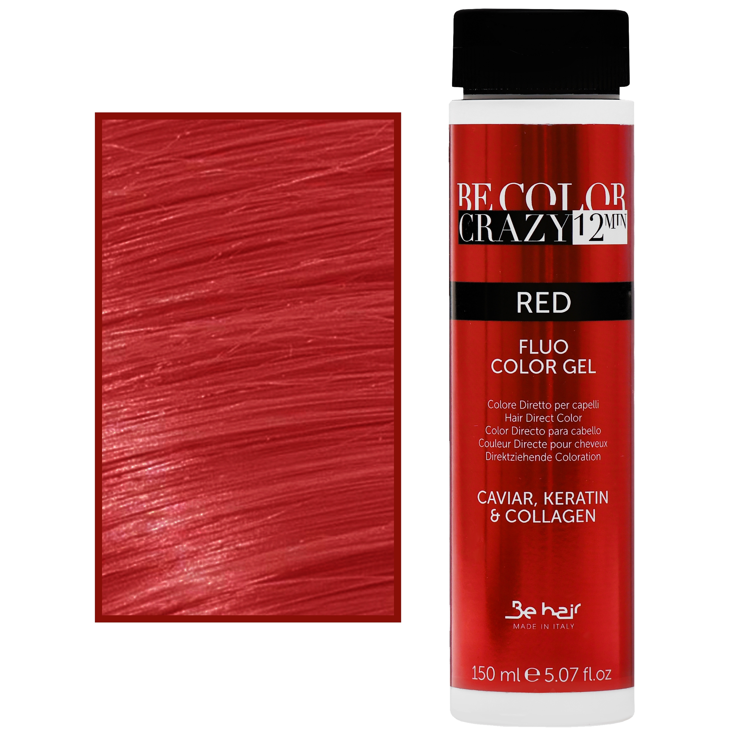 Image of Be Hair Be Color Crazy – toner do włosów w żelu z keratyną, bez amoniaku, 150ml Red | Czerwony