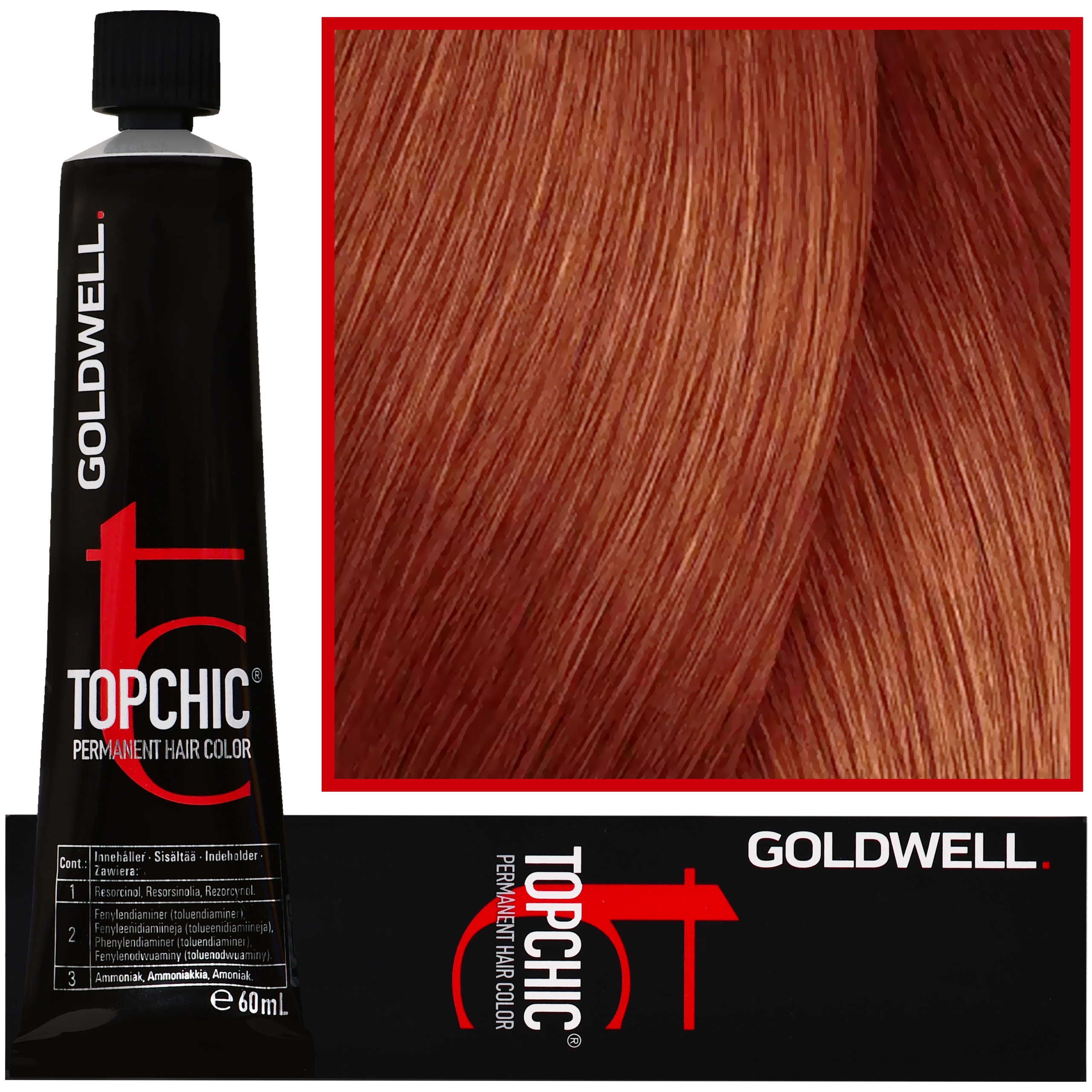 Goldwell Topchic – profesjonalna farba do włosów, 60ml 7OO@GK Pomarańczowy Złoty Miedziany