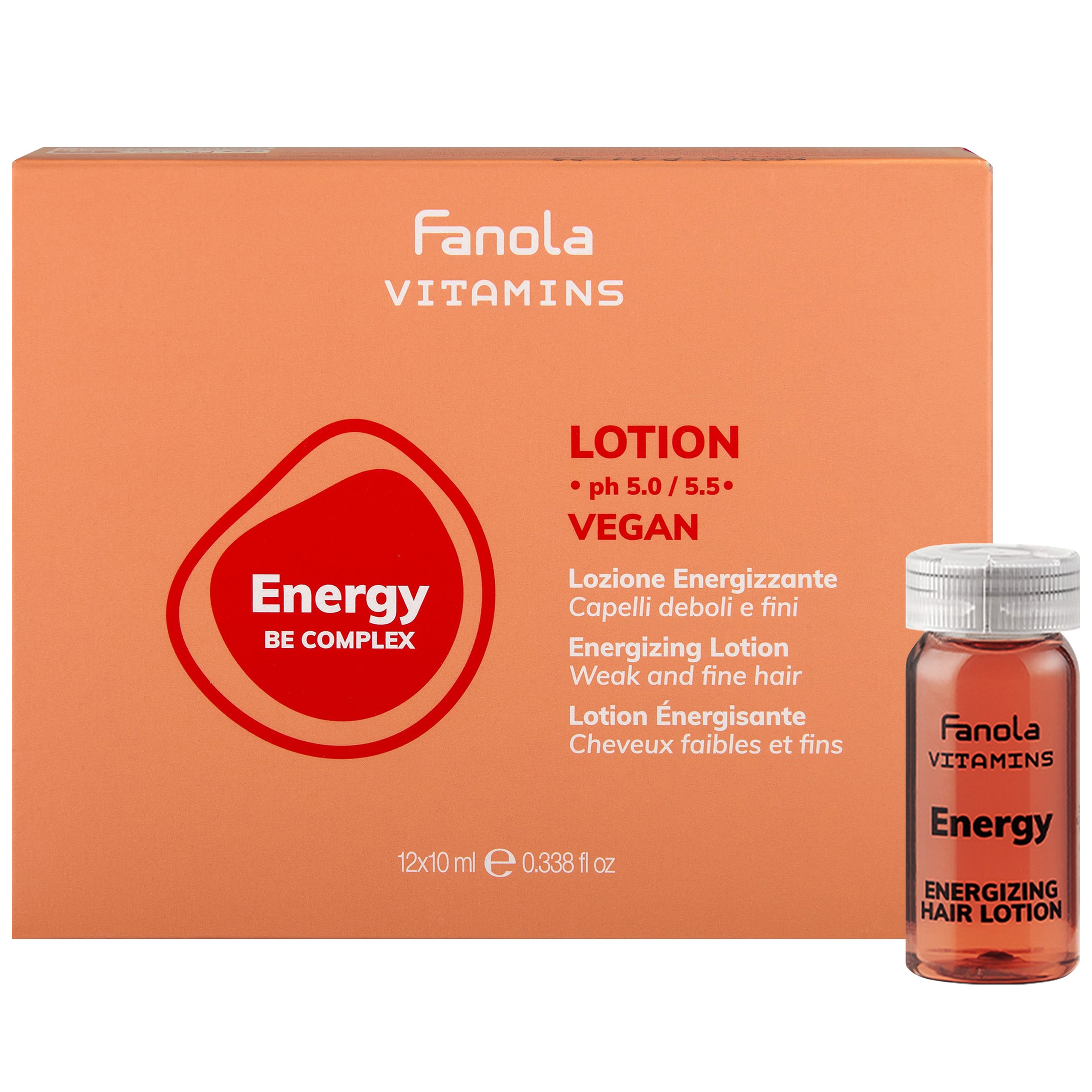 Image of Fanola Vitamins Energy Lotion - ampułki energetyzujące do włosów osłabionych, 12x10ml