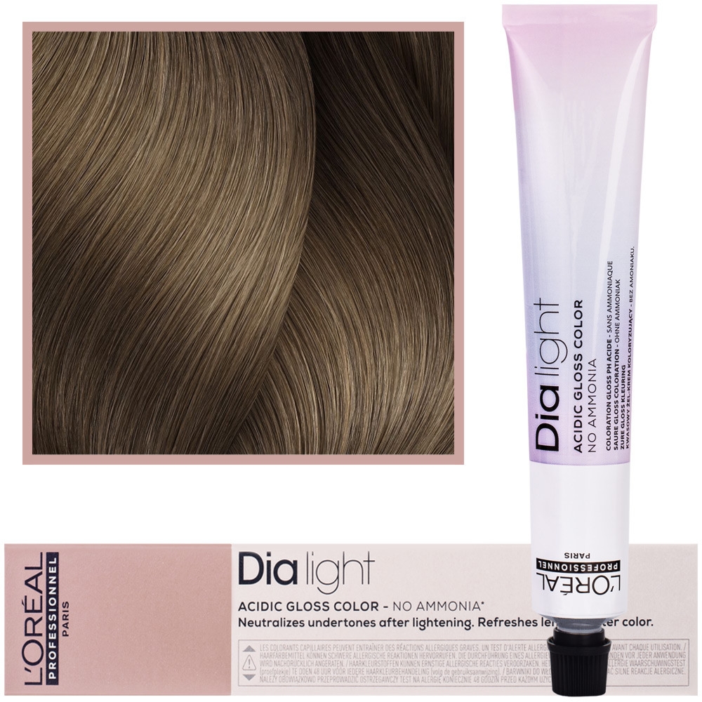 Loreal Dia Light – profesjonalna trwała farba do włosów, 50ml 8.23 Jasny Blond Opalizująco-Złocisty