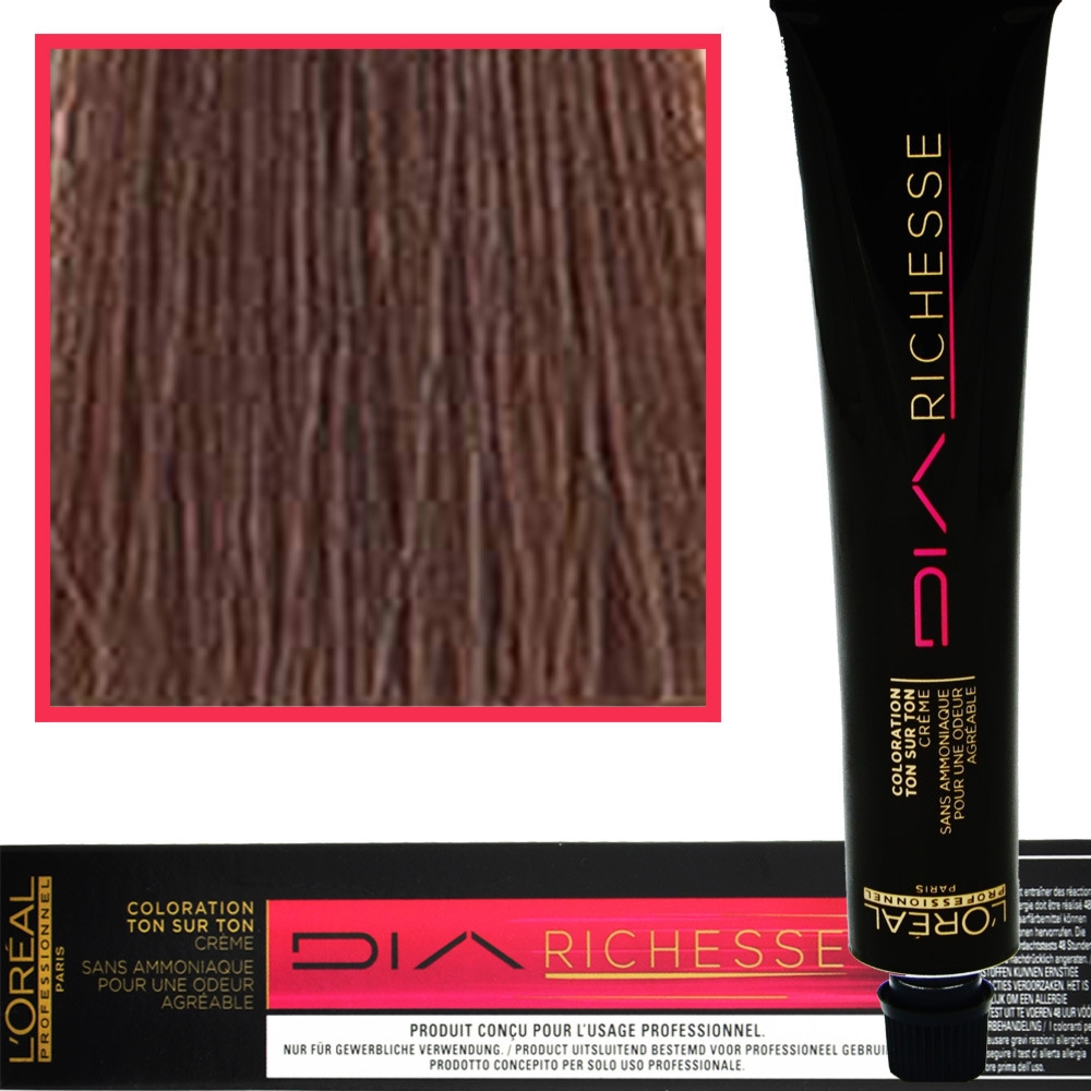 Loreal Dia Richesse – farba do włosów bez amoniaku, 50ml 6.8 Mokka Ciemny Blond