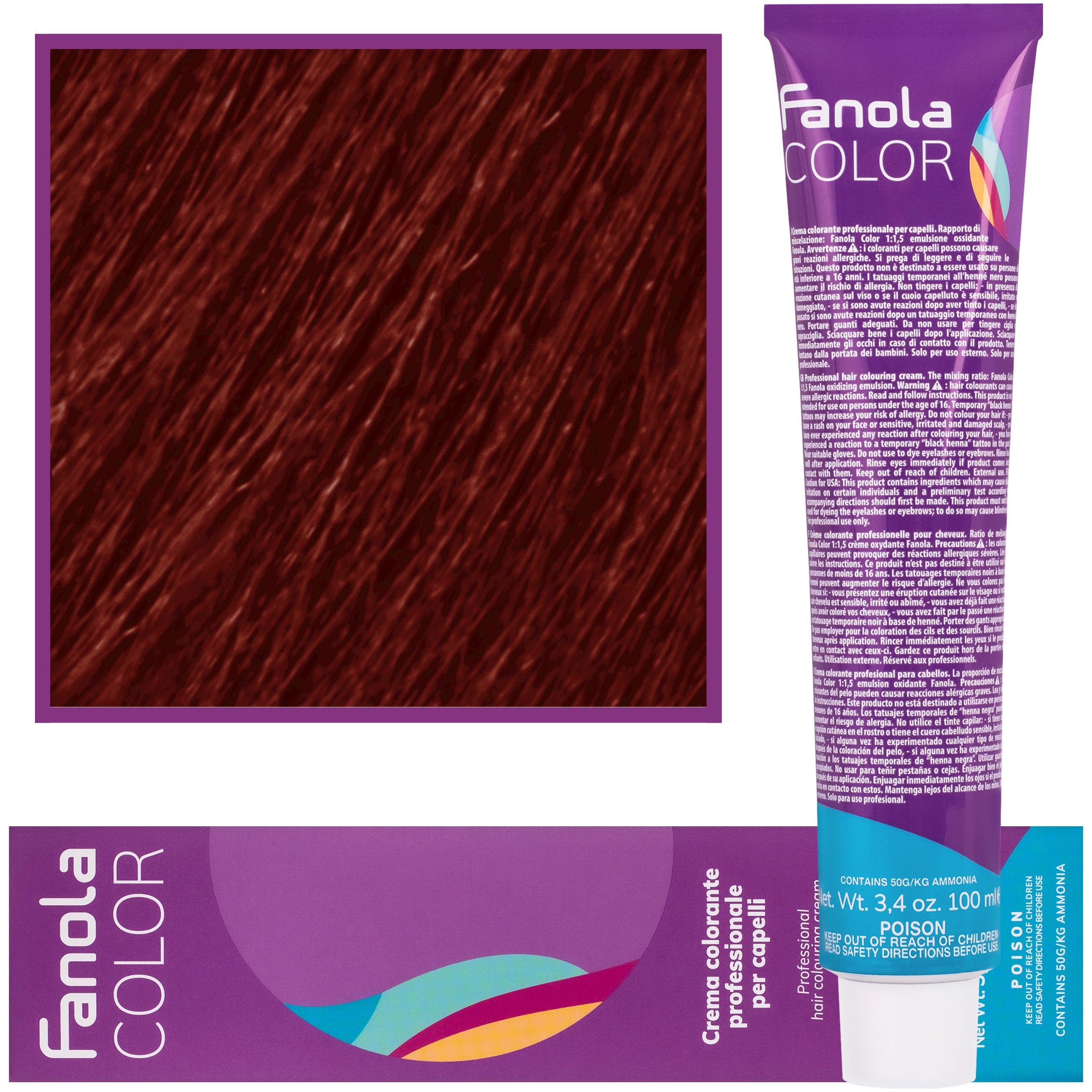 Image of Fanola Crema Color farba krem koloryzujący 100 ml 6.44 | Ciemny Blond Intensywnie Miedziany