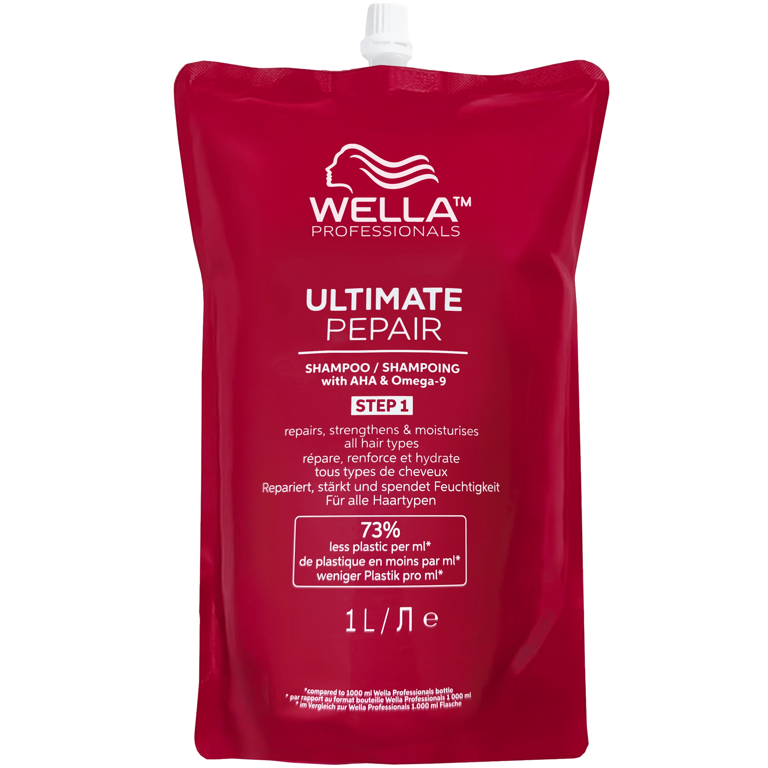 Image of Wella Ultimate Repair Shampoo Refill - regenerujący szampon do włosów, 1000ml