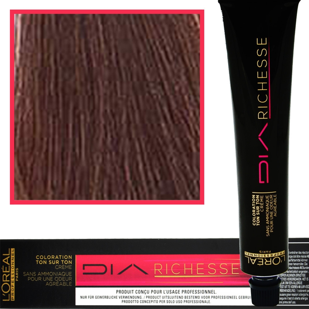 Loreal Dia Richesse – farba do włosów bez amoniaku, 50ml 5.32 Jasny Brąz Złocisto-Opalizujacy